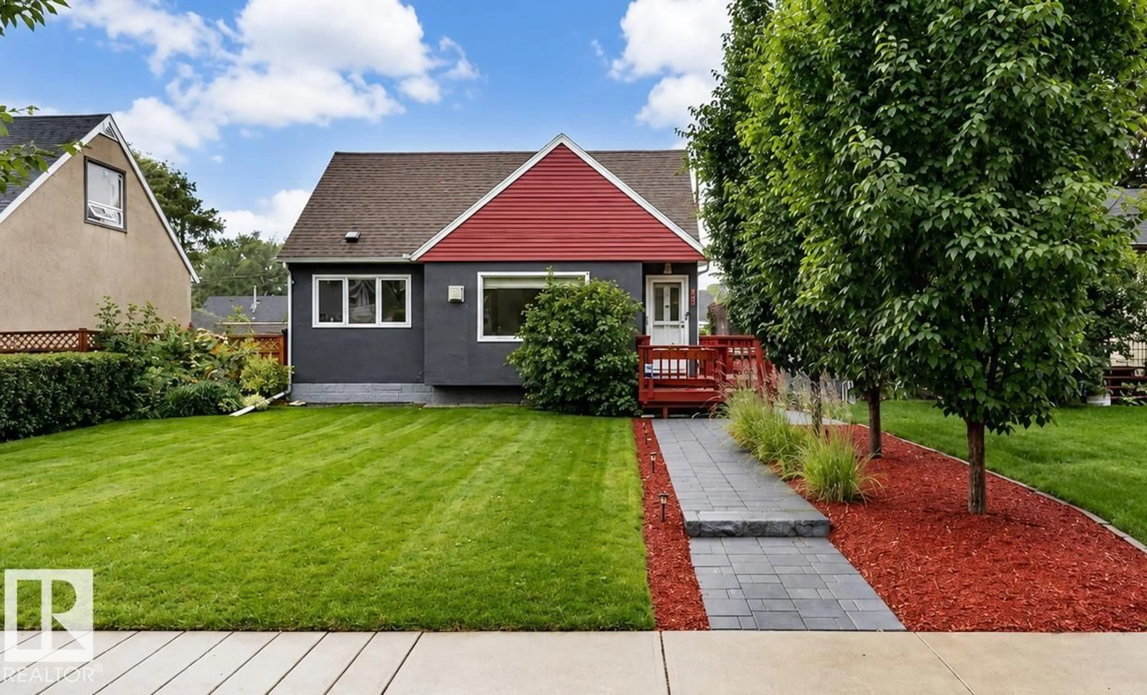 Home with vinyl exterior material, street for 7727 77 AV, Edmonton Alberta T6C0K6