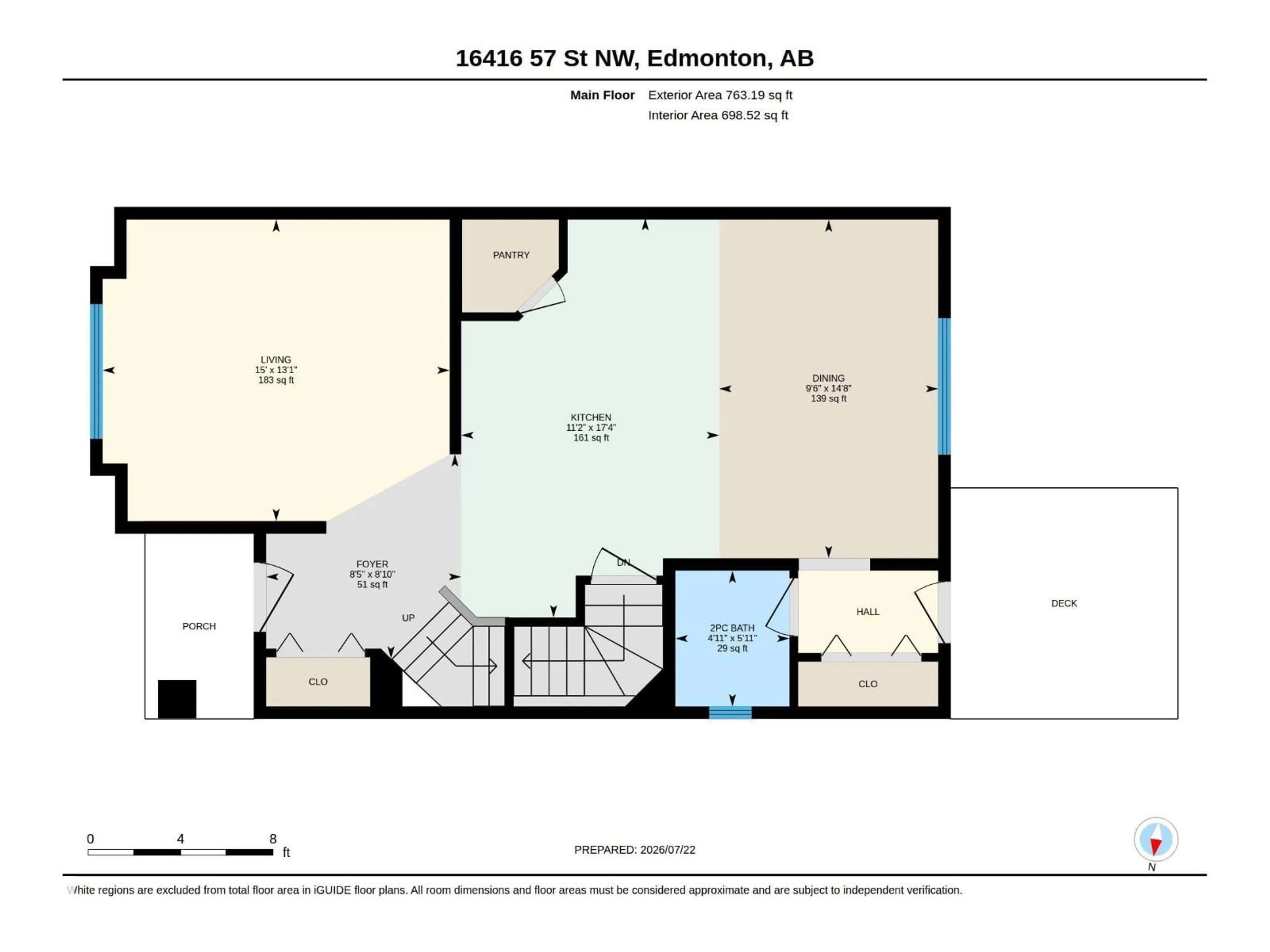 Floor plan for 16416 57 ST, Edmonton Alberta T5Y0A2