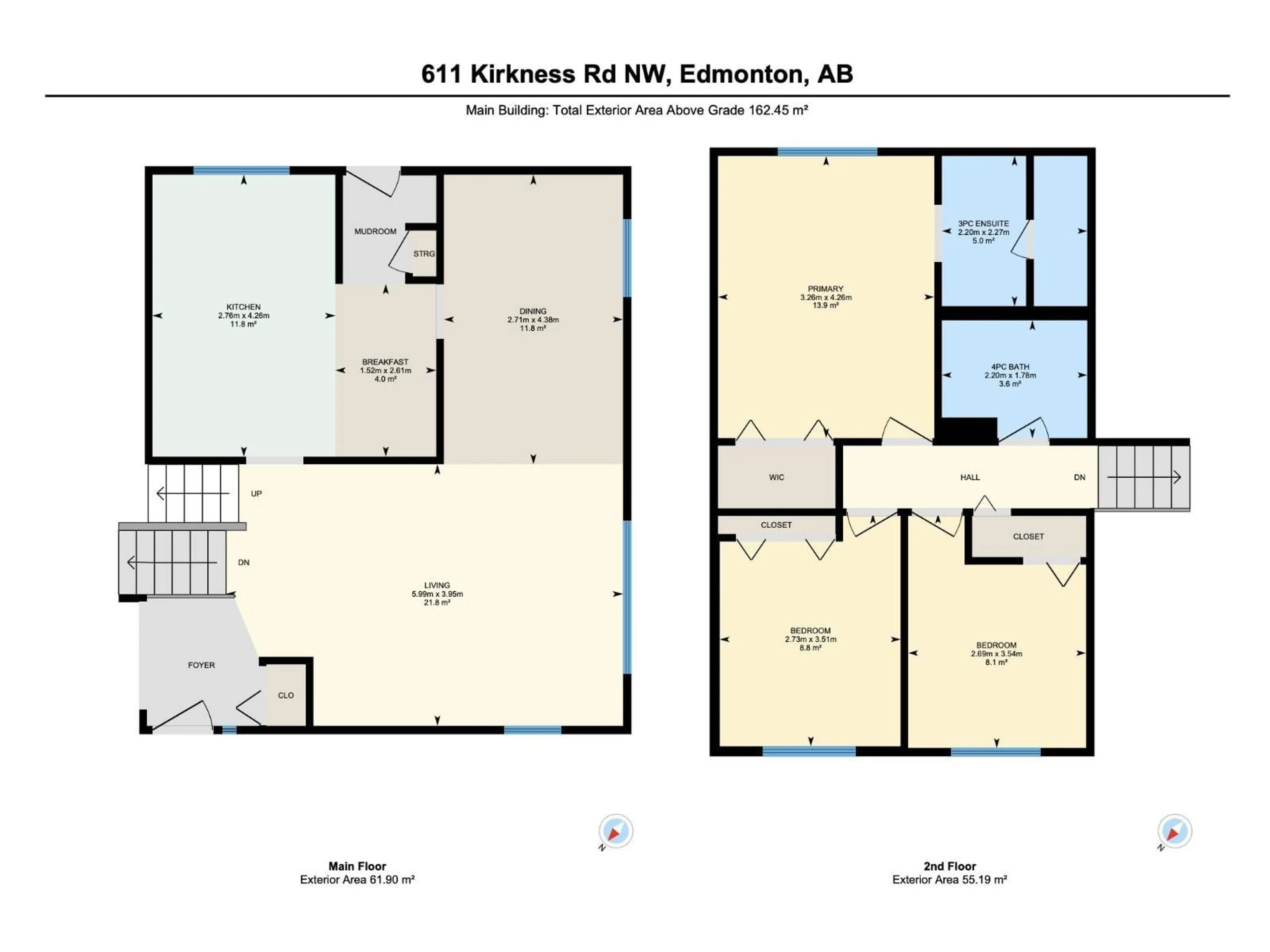 Floor plan for 611 KIRKNESS RD, Edmonton Alberta T5Y2L5