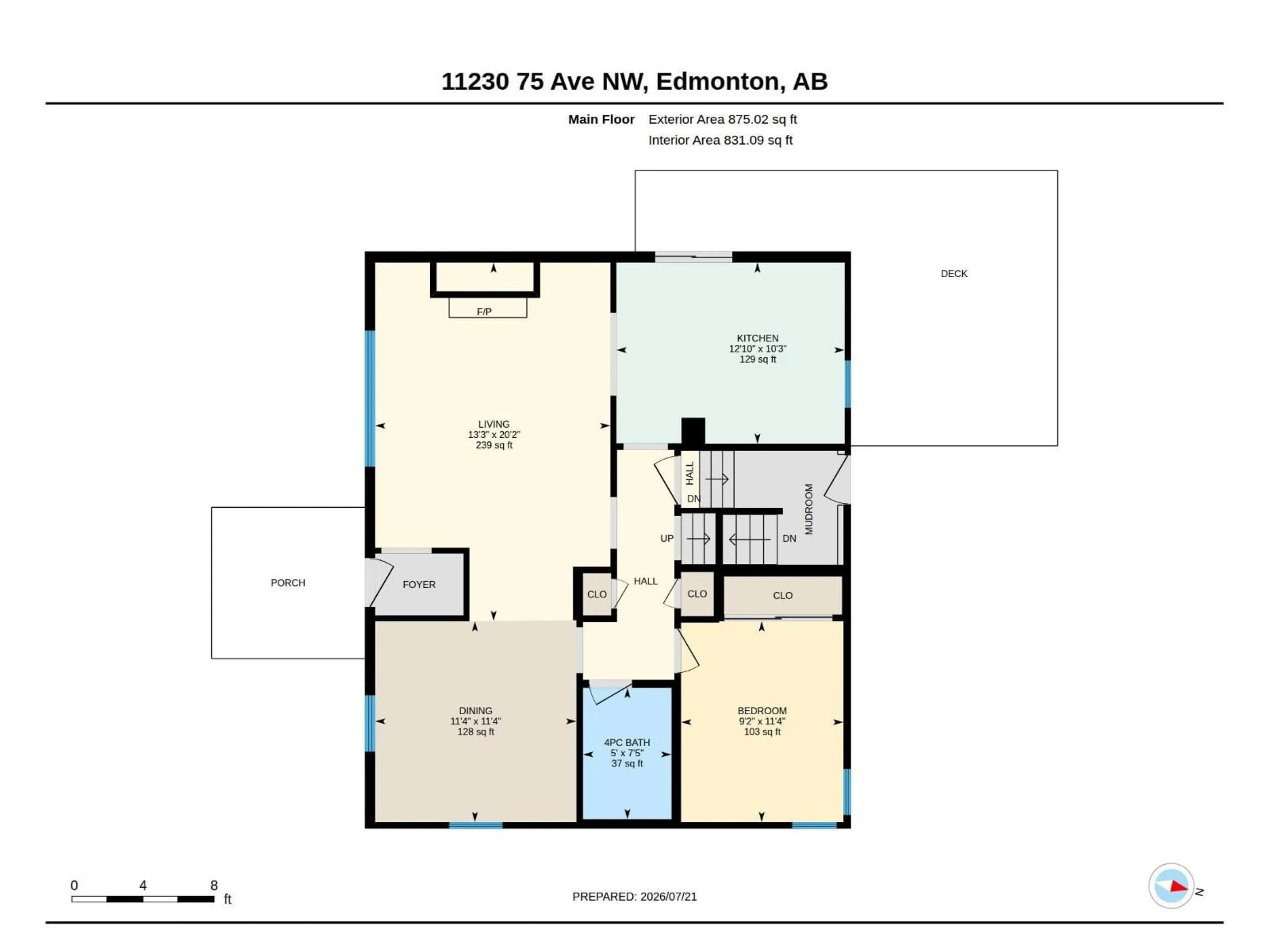 Floor plan for 11230 75 AV, Edmonton Alberta T6G0H3