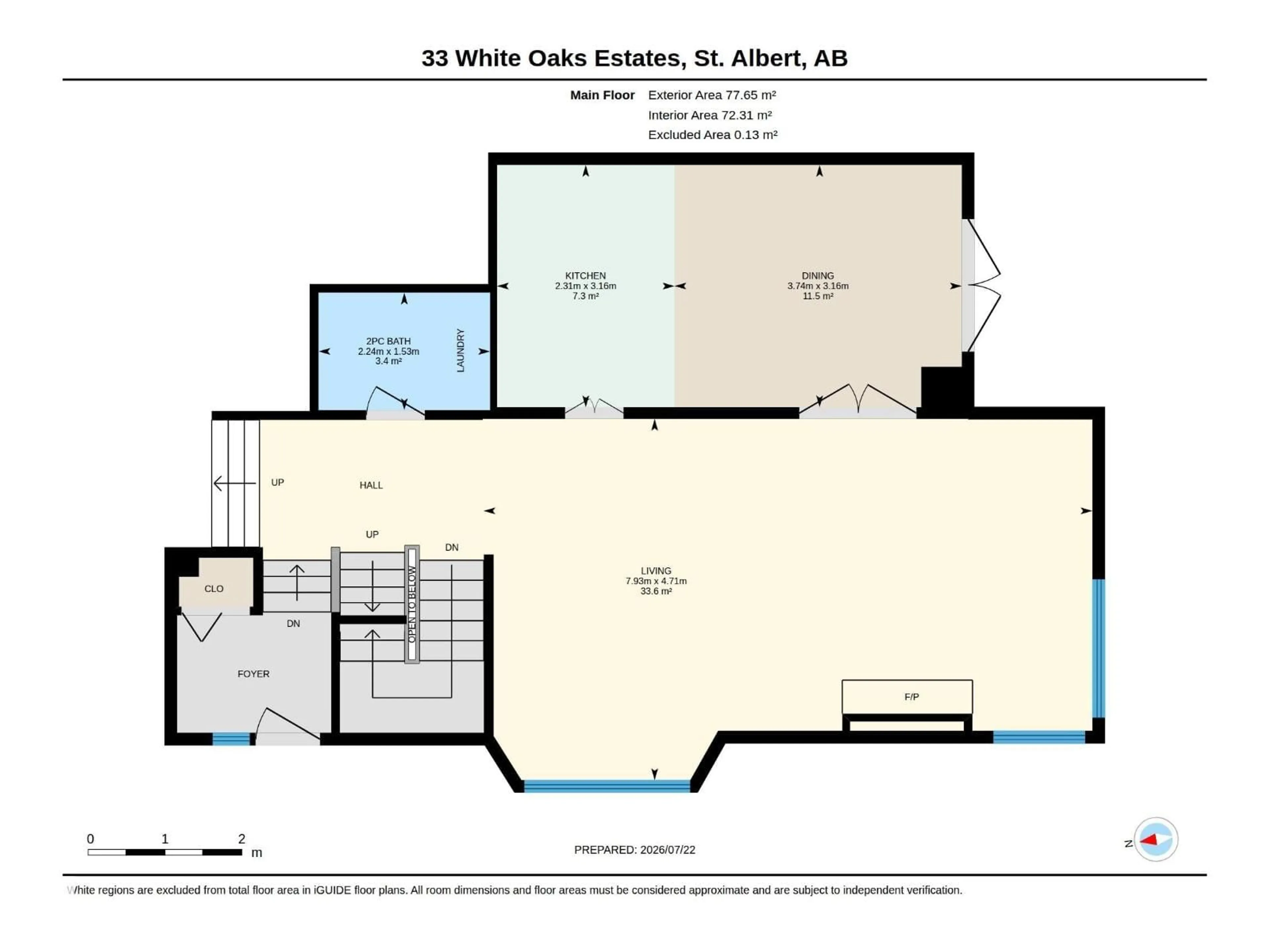 Floor plan for 33 WHITEOAKS ES, St. Albert Alberta T8N3M2