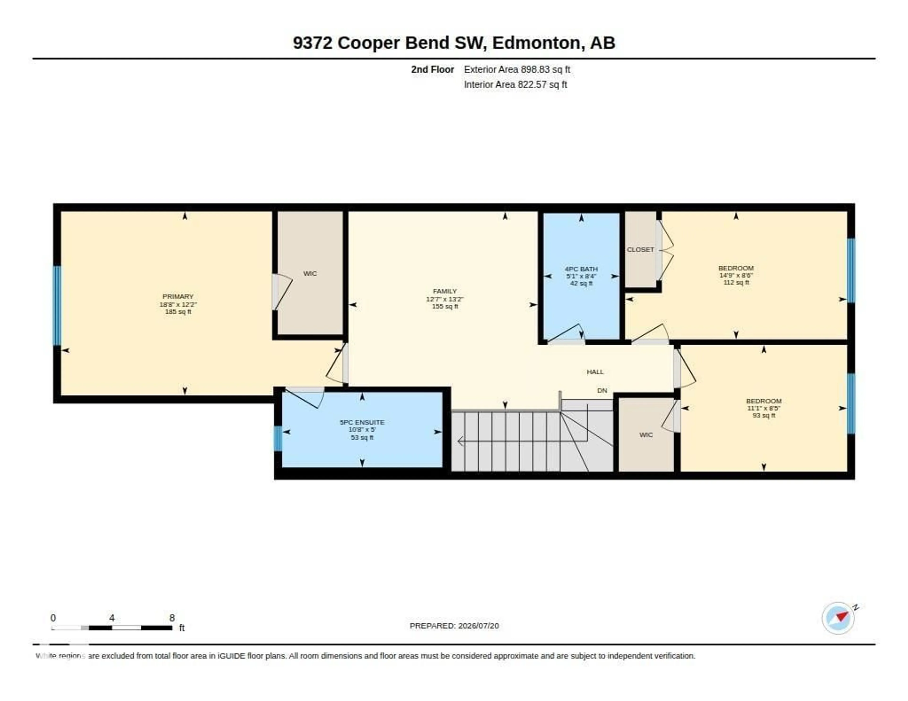 Floor plan for SW SW - 9372 COOPER BN, Edmonton Alberta T6W4A4