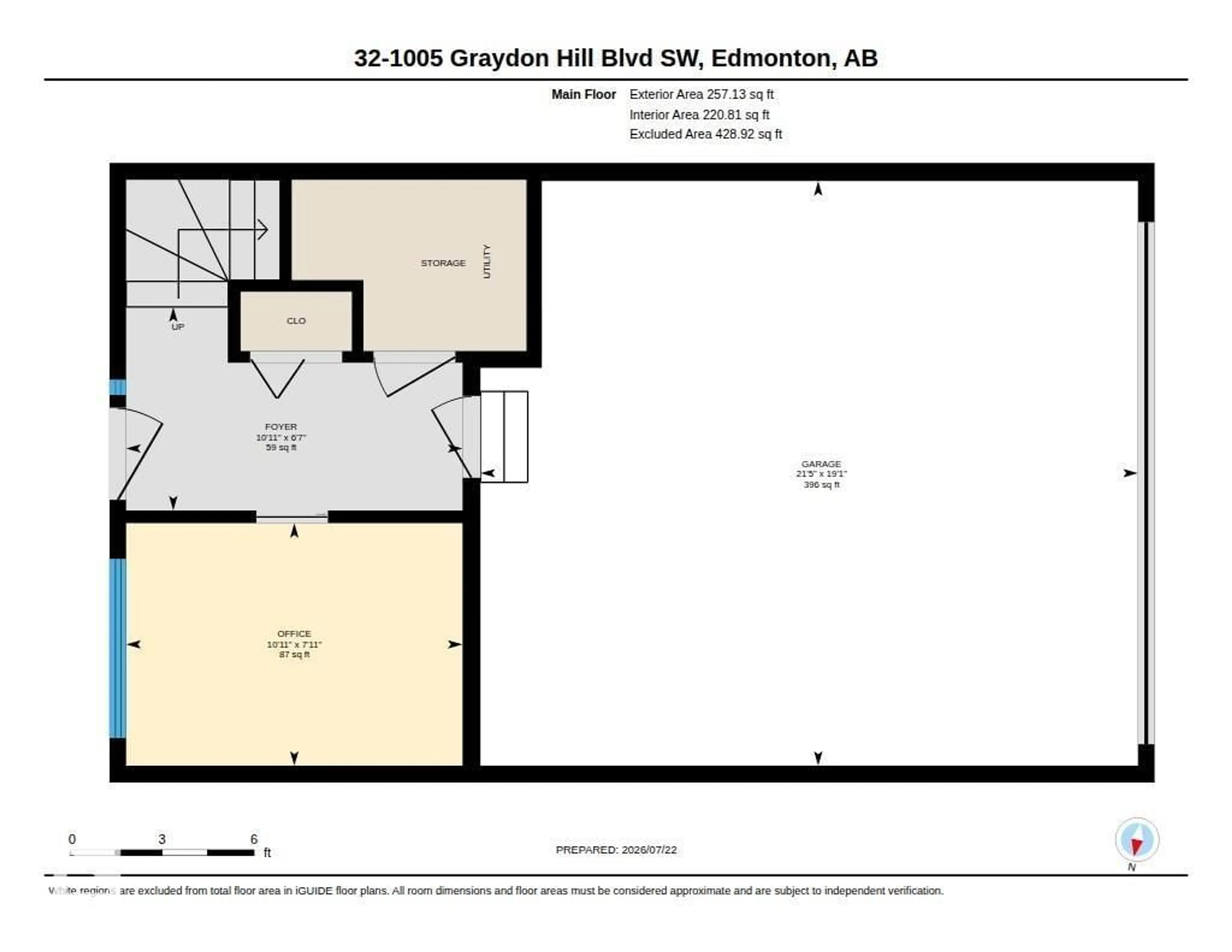 Floor plan for #32 - 1005 GRAYDON HILL BV, Edmonton Alberta T6W3J5