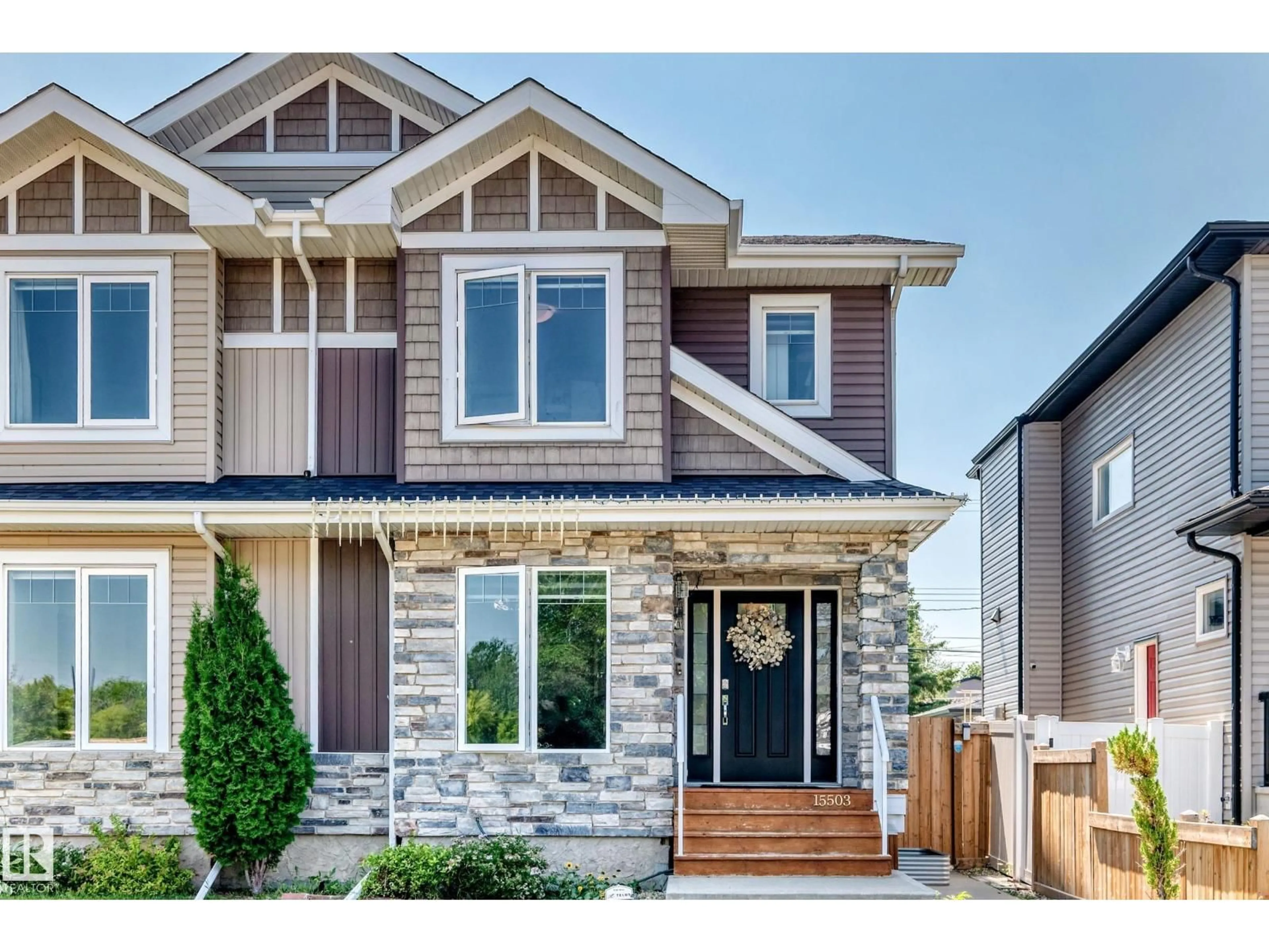 Home with brick exterior material, street for 15503 95 AV, Edmonton Alberta T5P0A2