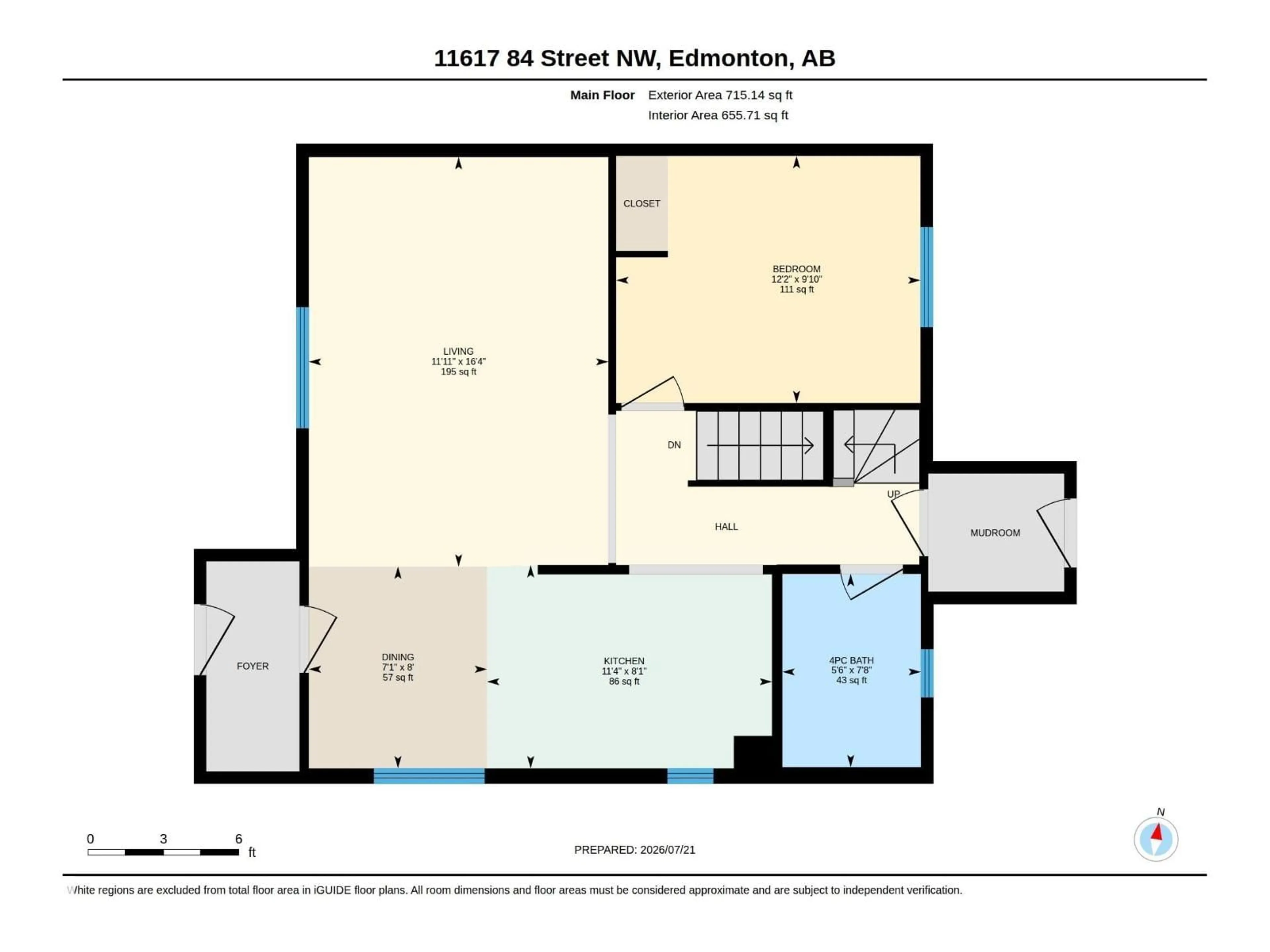 Floor plan for 11617 84 ST, Edmonton Alberta T5B3C1