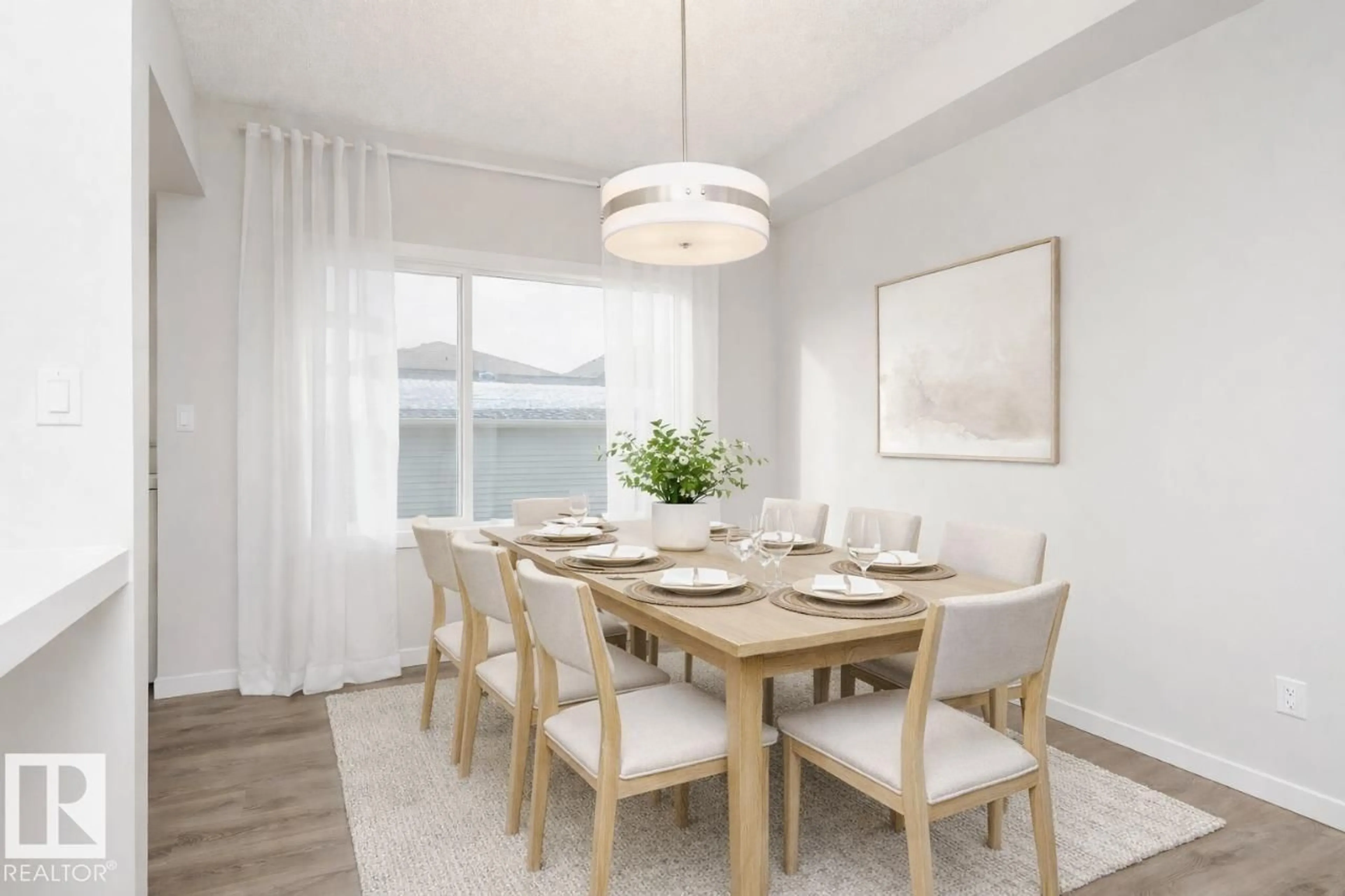 Dining room, wood/laminate floor for 410 26 ST, Edmonton Alberta T6X3J1