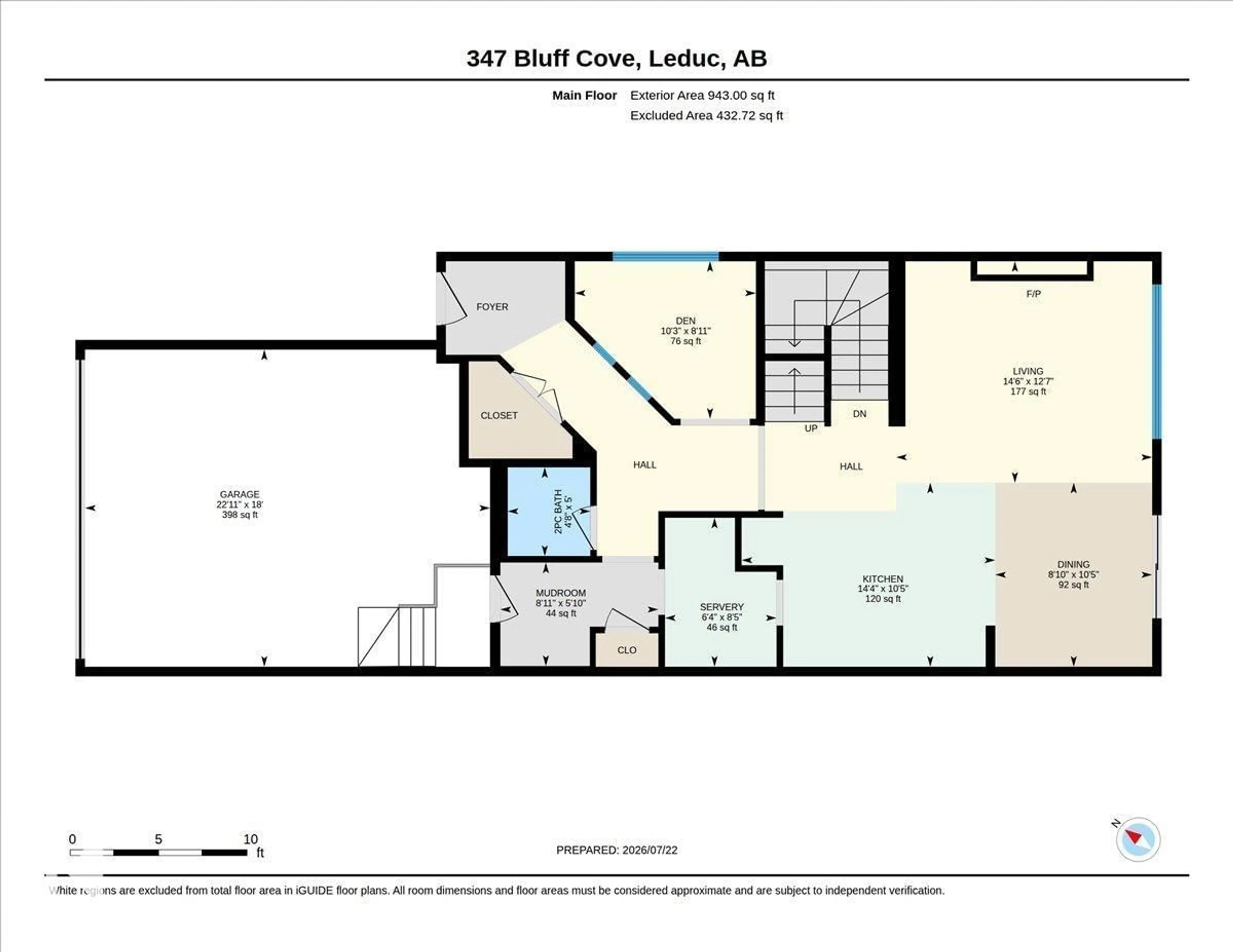 Floor plan for 347 BLUFF COVE, Leduc Alberta T9E1S2