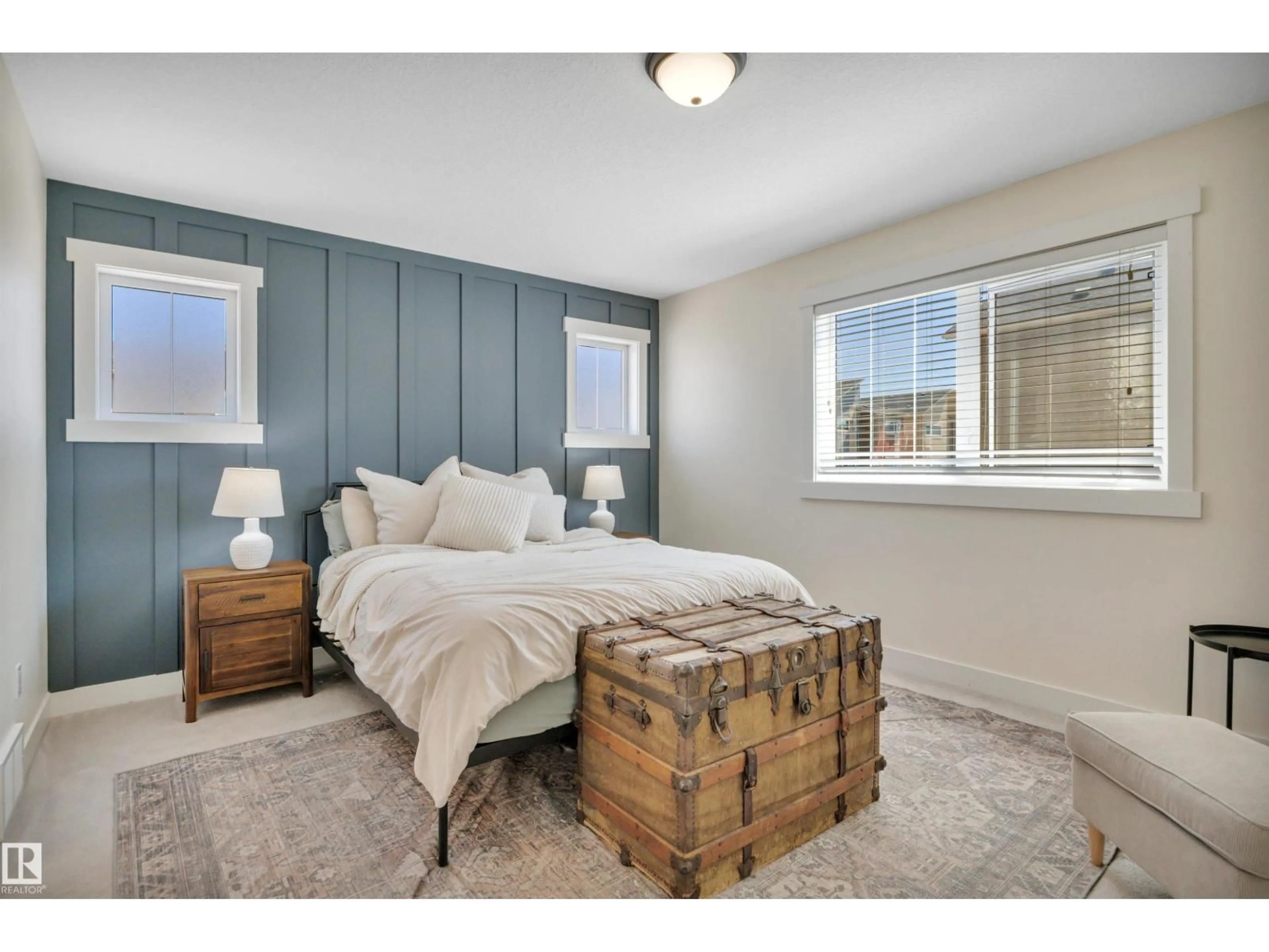 Bedroom with bed, wood/laminate floor for 401 - 189 SOUTHFORK DR, Leduc Alberta T9E0X1