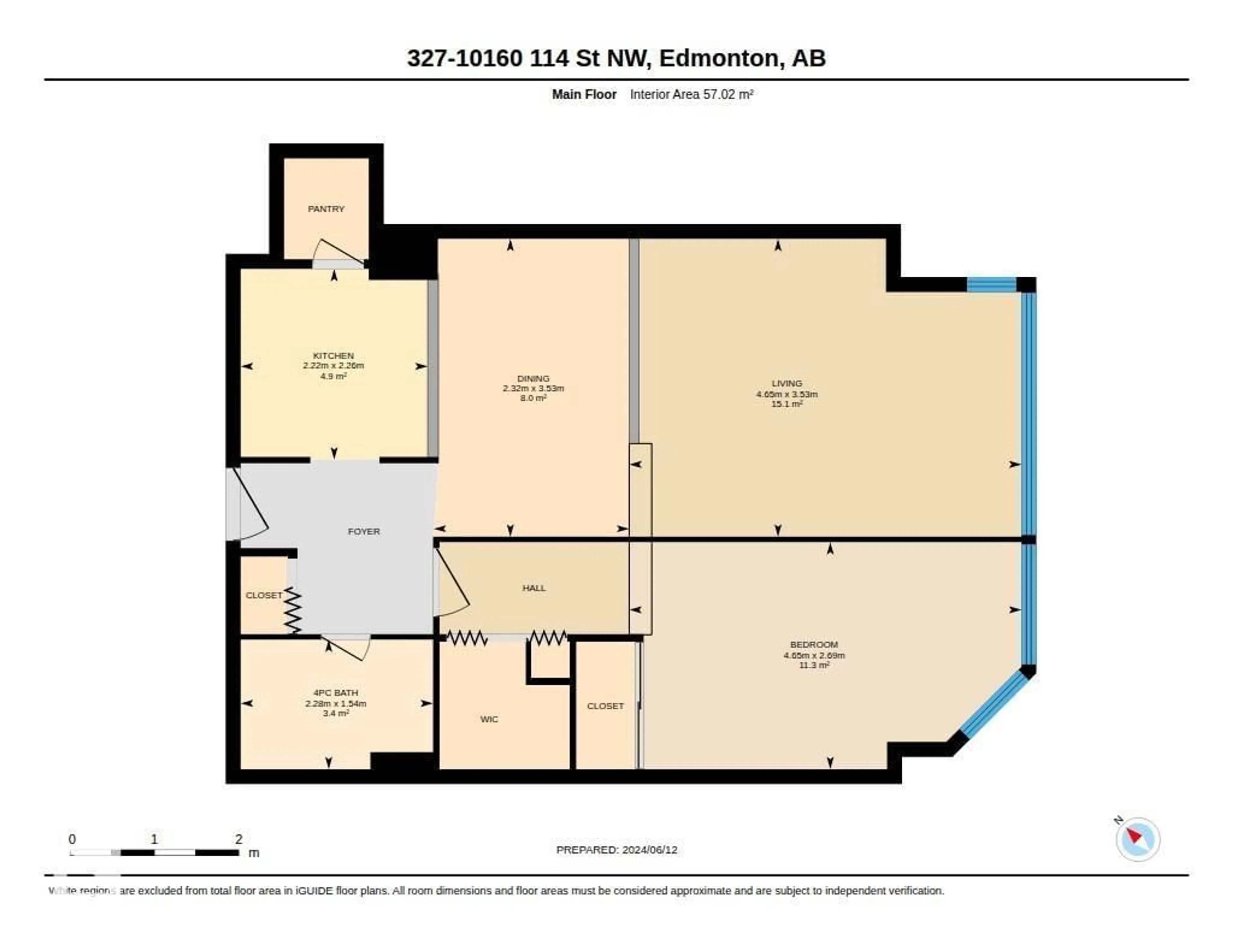 Floor plan for #327 - 10160 114 ST, Edmonton Alberta T5X2L2