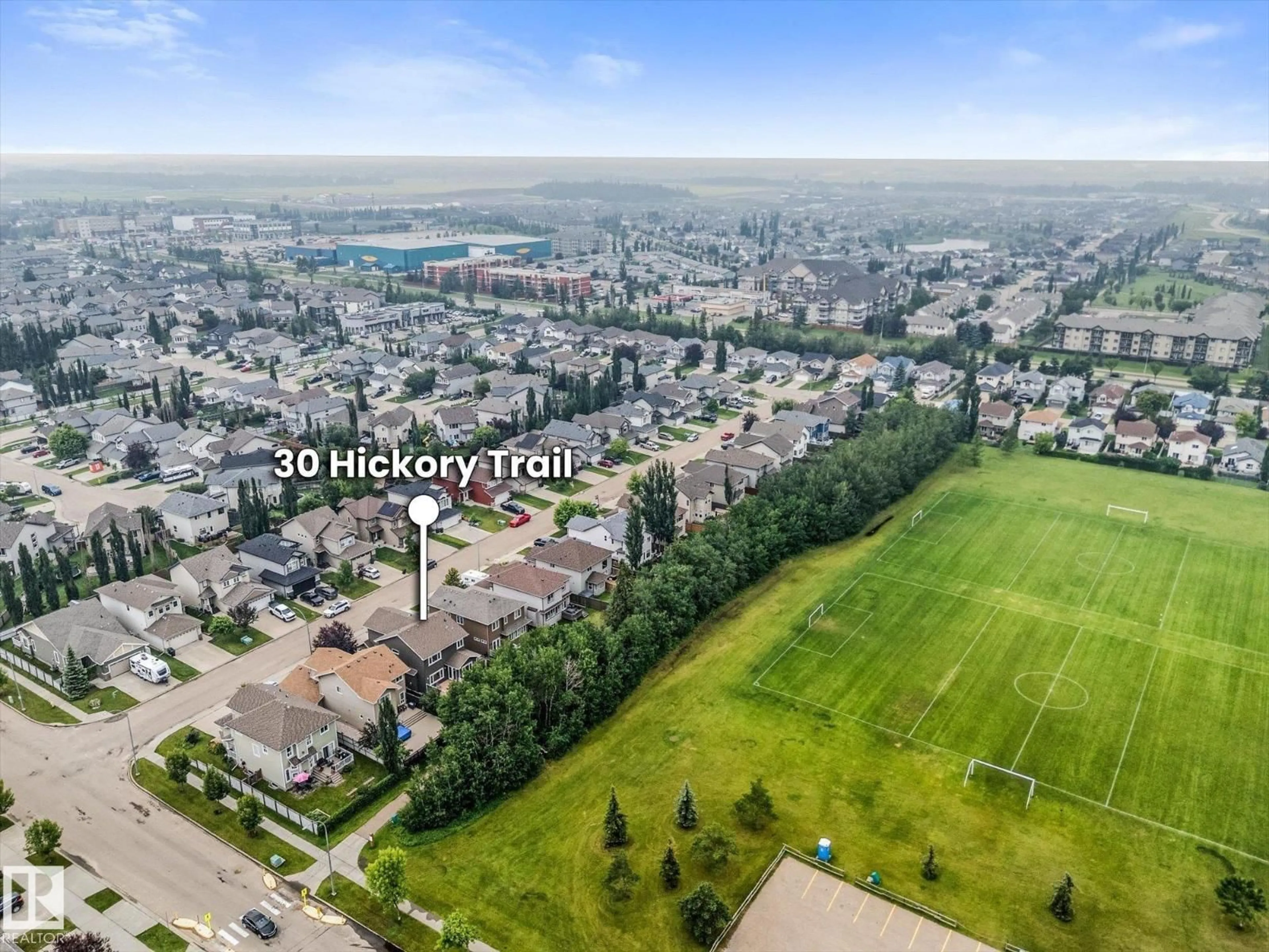 A pic from outside/outdoor area/front of a property/back of a property/a pic from drone, unknown for 30 HICKORY TR, Spruce Grove Alberta T7X0N6
