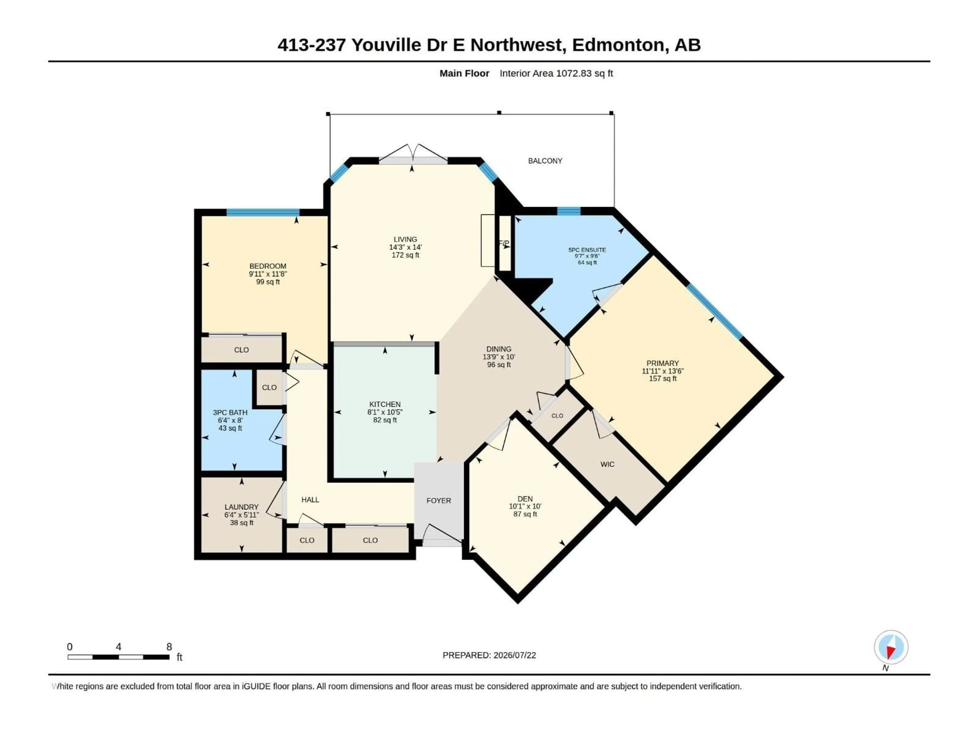 Floor plan for #413 - 237 YOUVILLE DR, Edmonton Alberta T6L7G2
