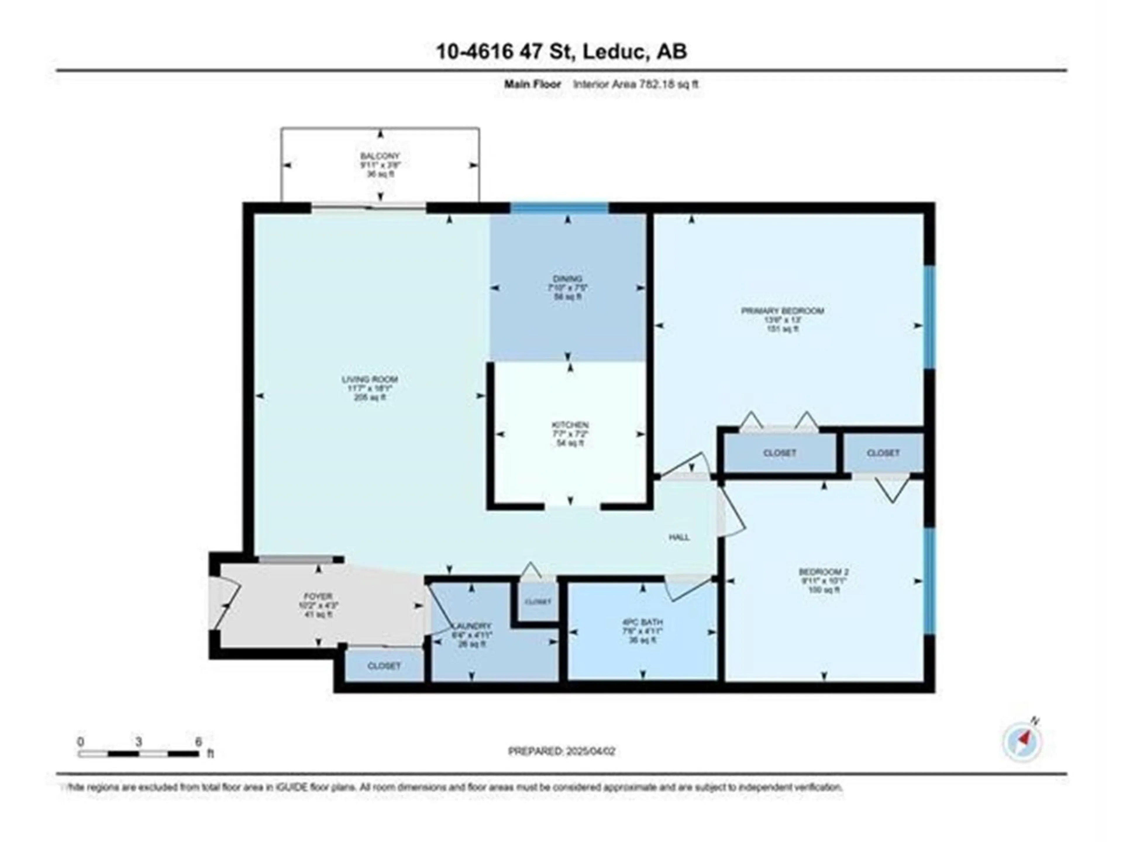 Floor plan for 10 - 4616 47 ST, Leduc Alberta T9E4P1