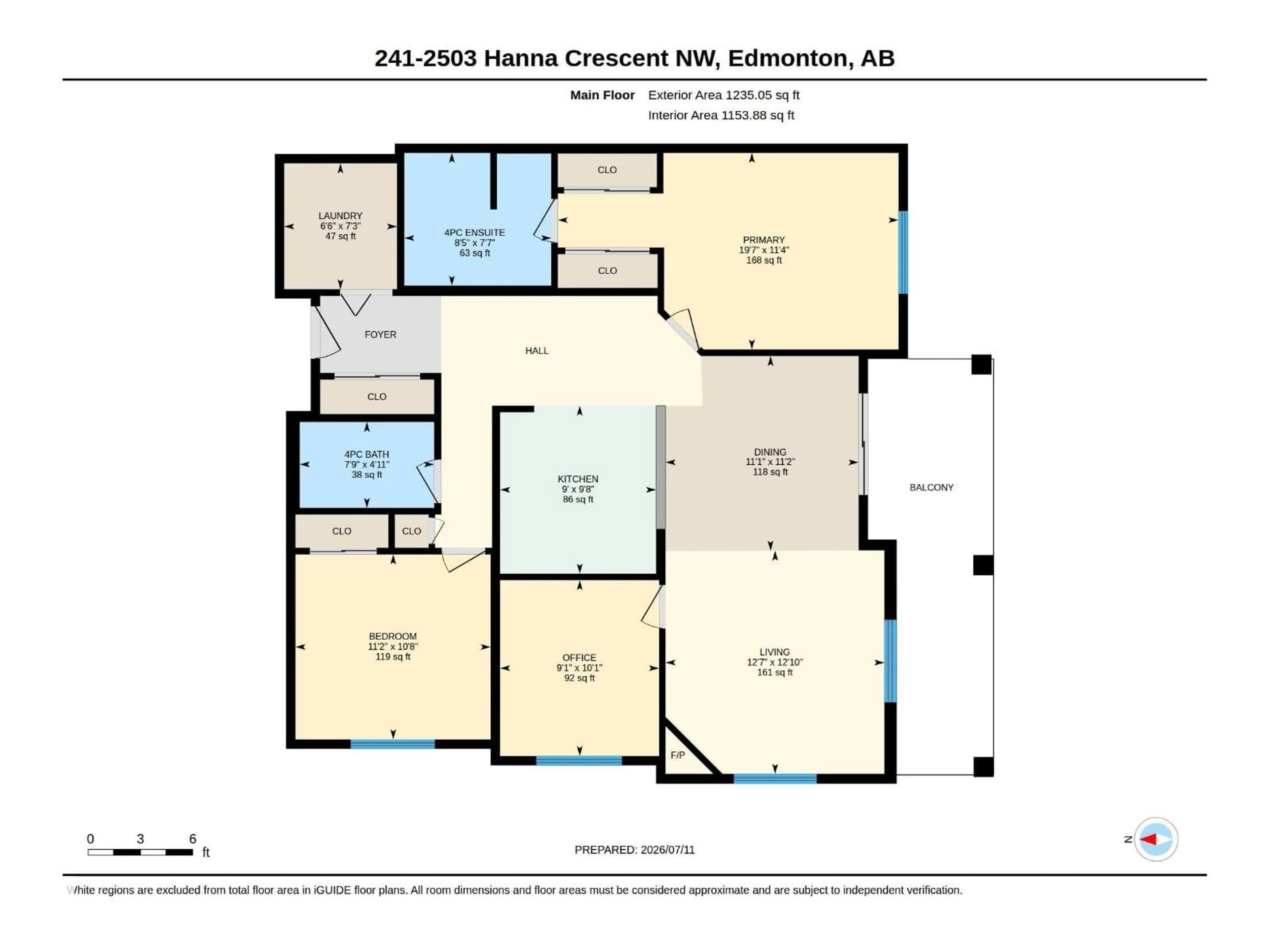 Floor plan for #241 - 2503 HANNA CRES, Edmonton Alberta T6R0H1