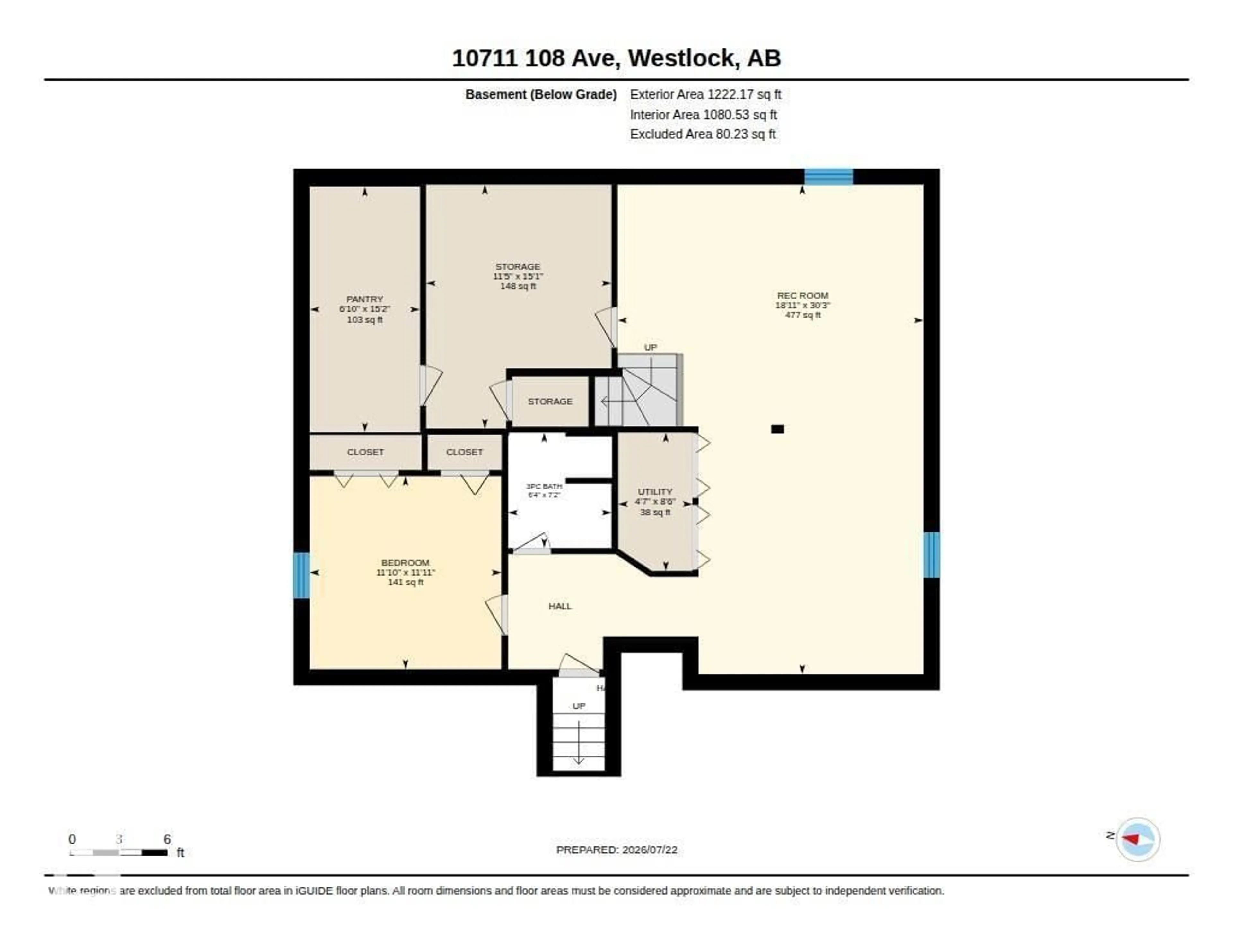 Floor plan for 10711 108 ST, Westlock Alberta T7P2C7