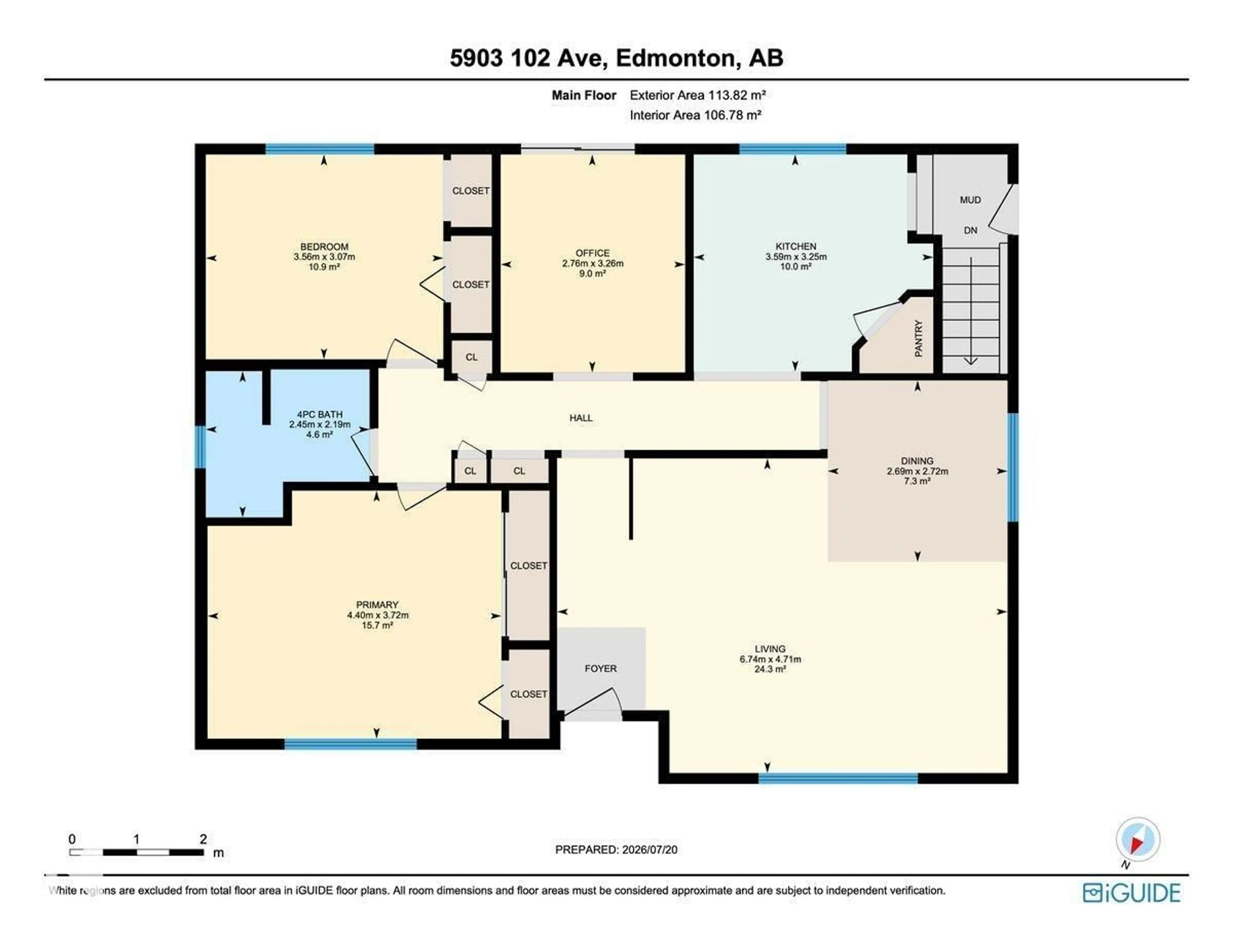 Floor plan for 5903 102 AV NW, Edmonton Alberta T6A0N3