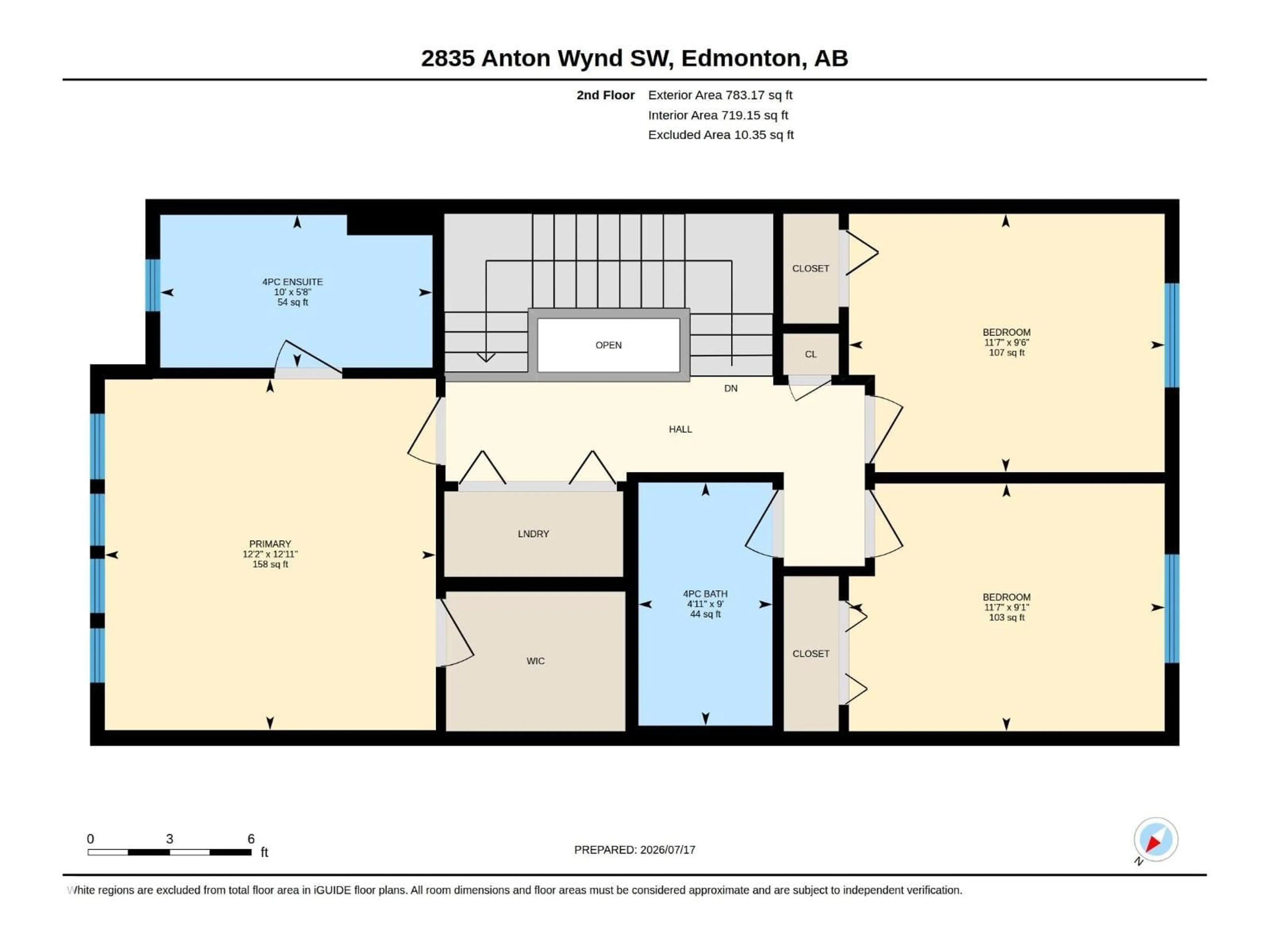 Floor plan for SW - 2835 ANTON WD, Edmonton Alberta T6M0K4