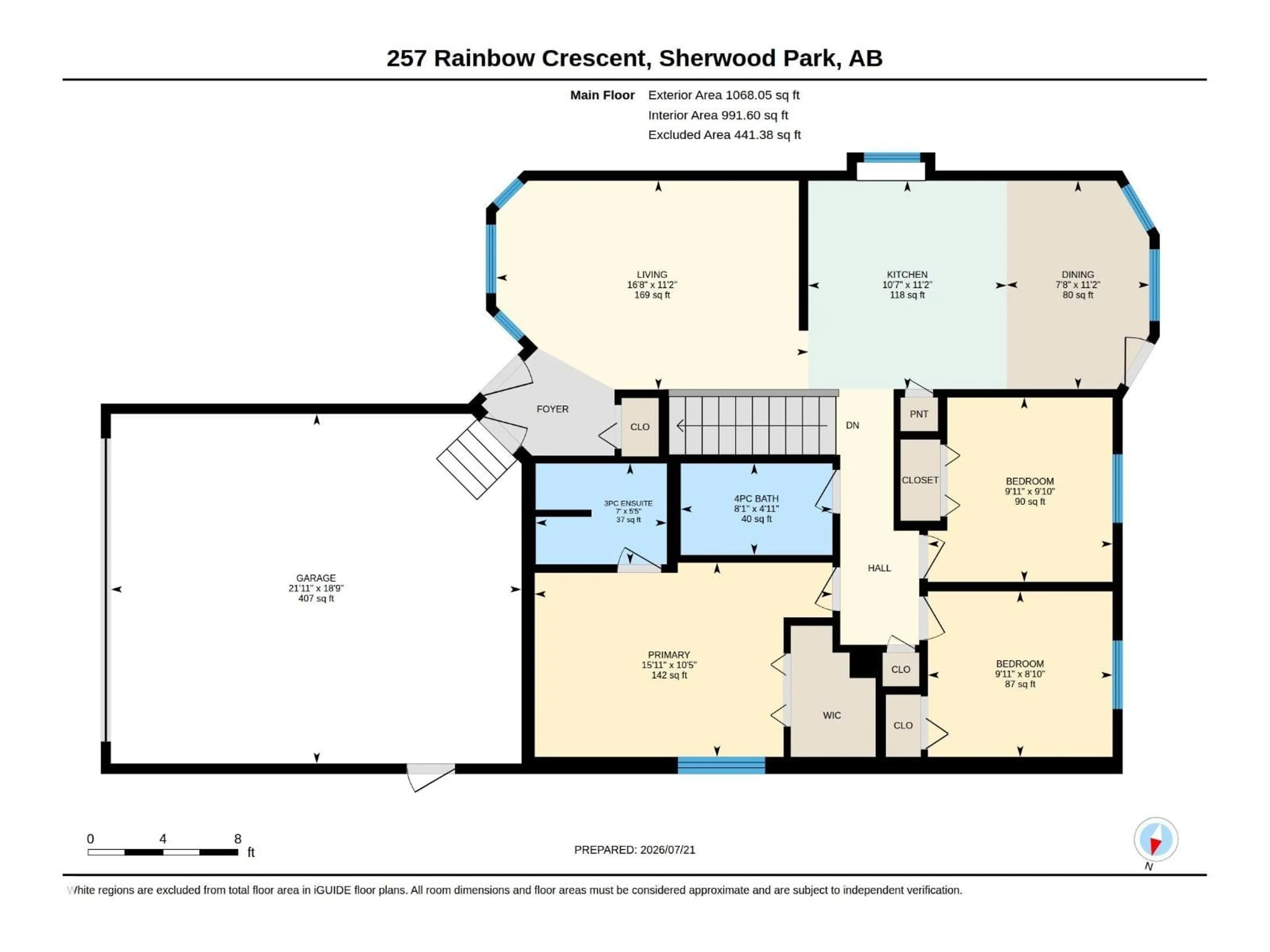 Floor plan for 257 RAINBOW CR, Sherwood Park Alberta T8A5Y1