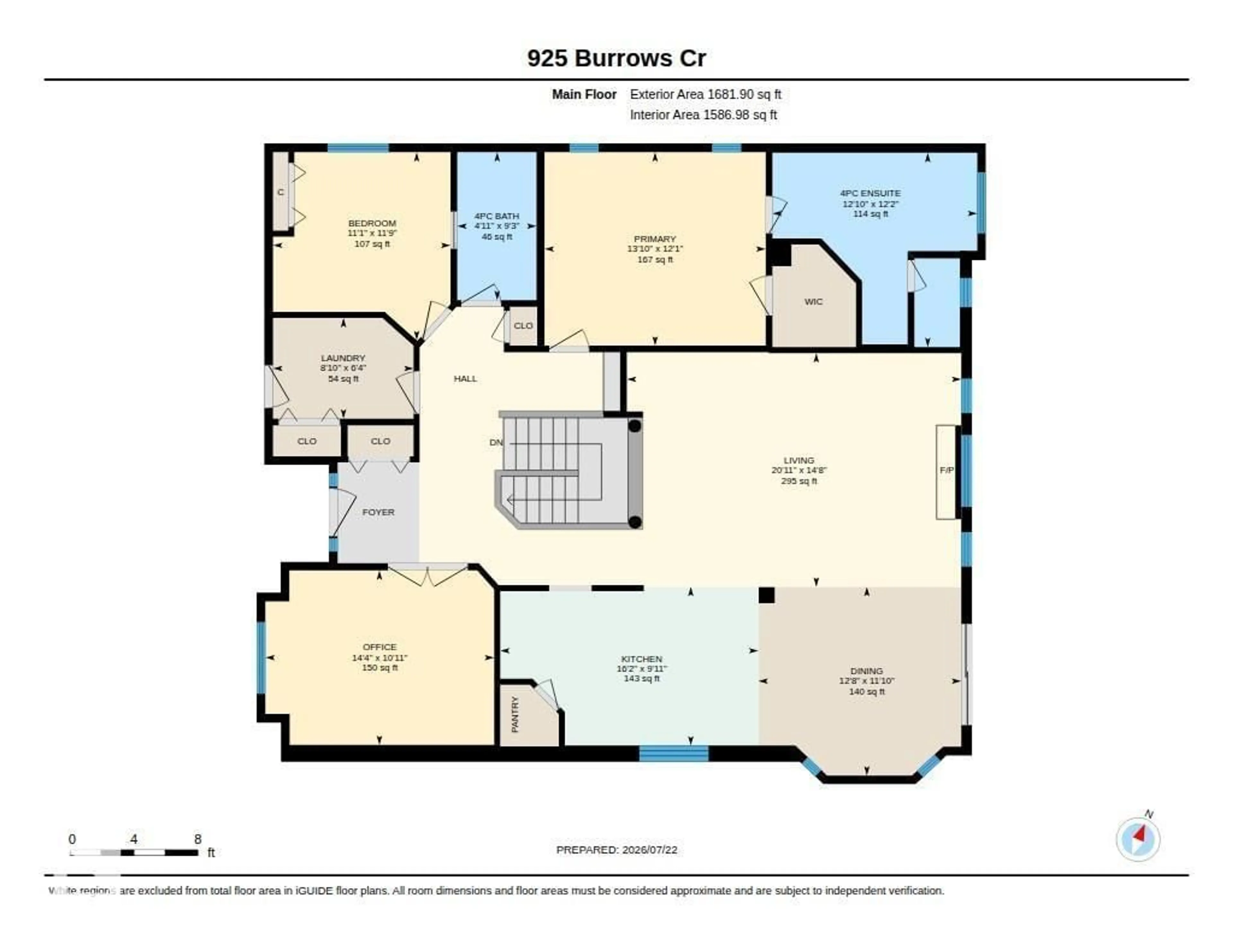 Floor plan for 925 BURROWS CR, Edmonton Alberta T6R2L3