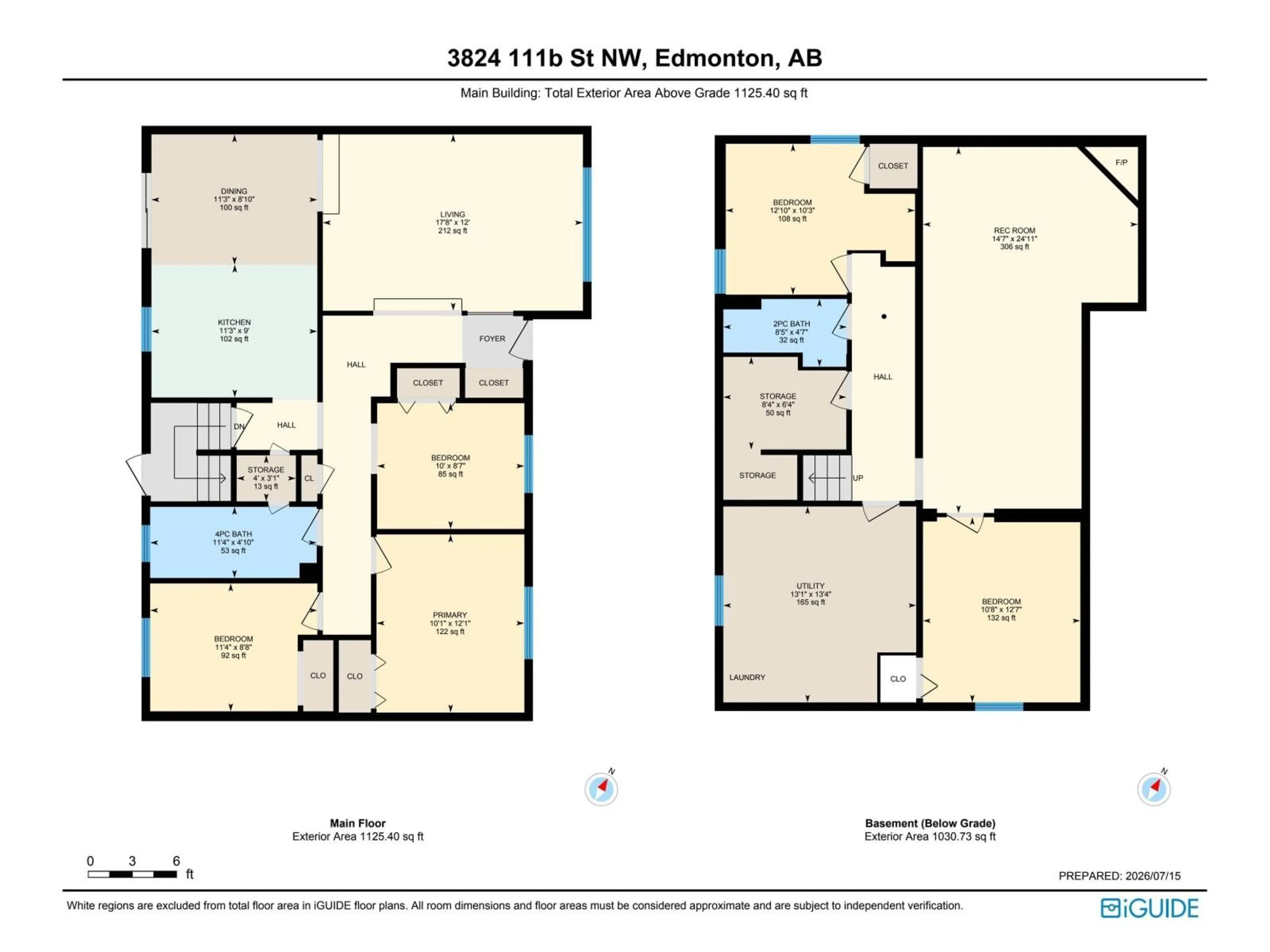 Floor plan for NW - 3824 111B ST, Edmonton Alberta T6J1H5