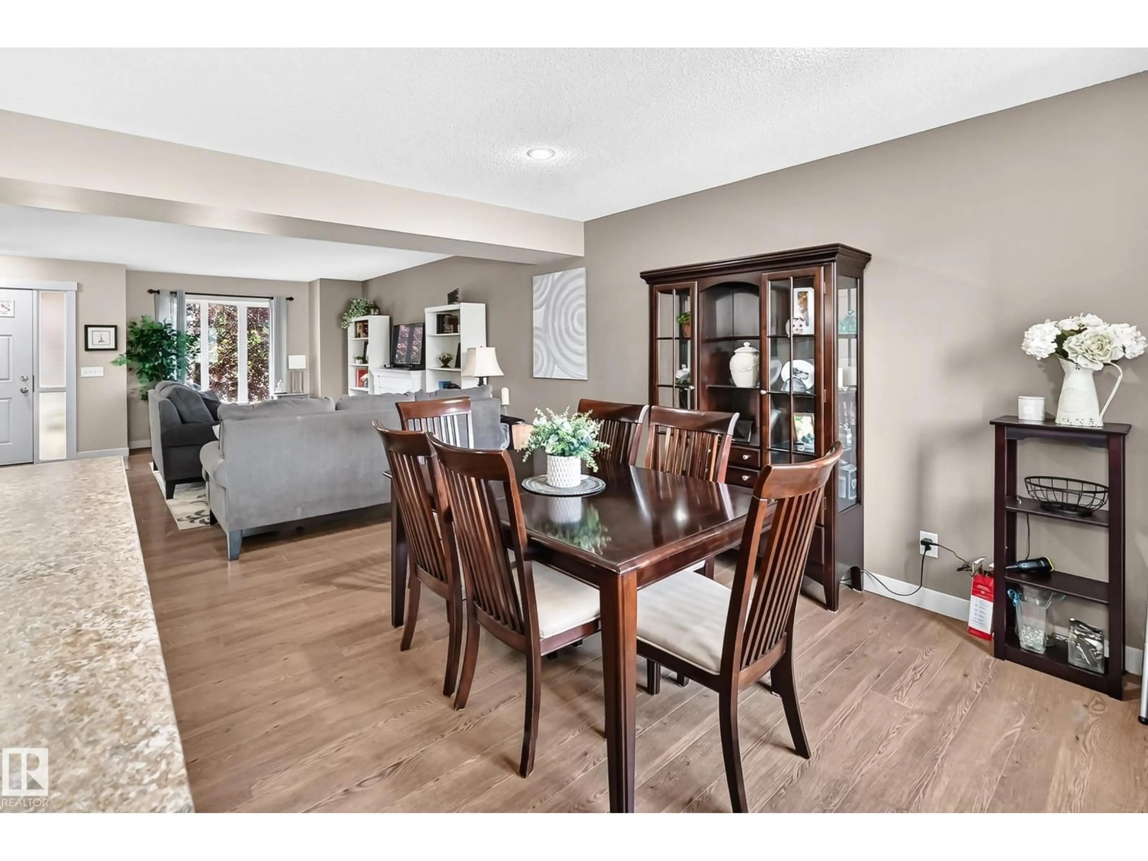 Dining room, wood/laminate floor for 466 CHAPPELLE DR, Edmonton Alberta T6W2B3