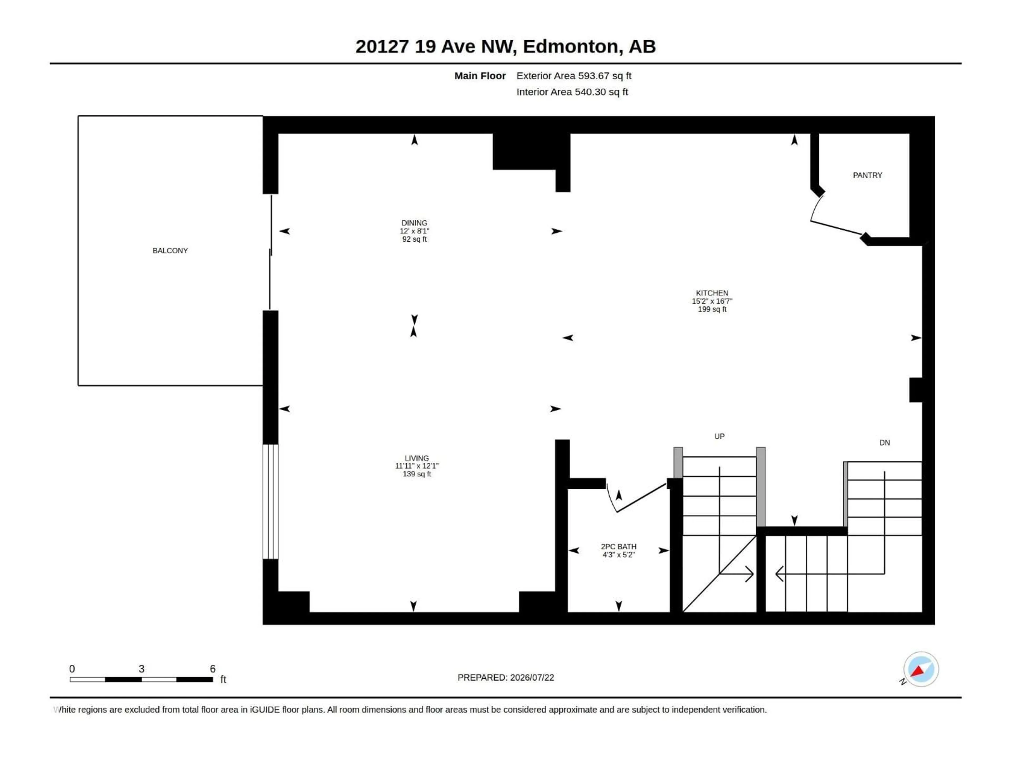 Floor plan for NW - 20127 19 AV, Edmonton Alberta T6M0X9