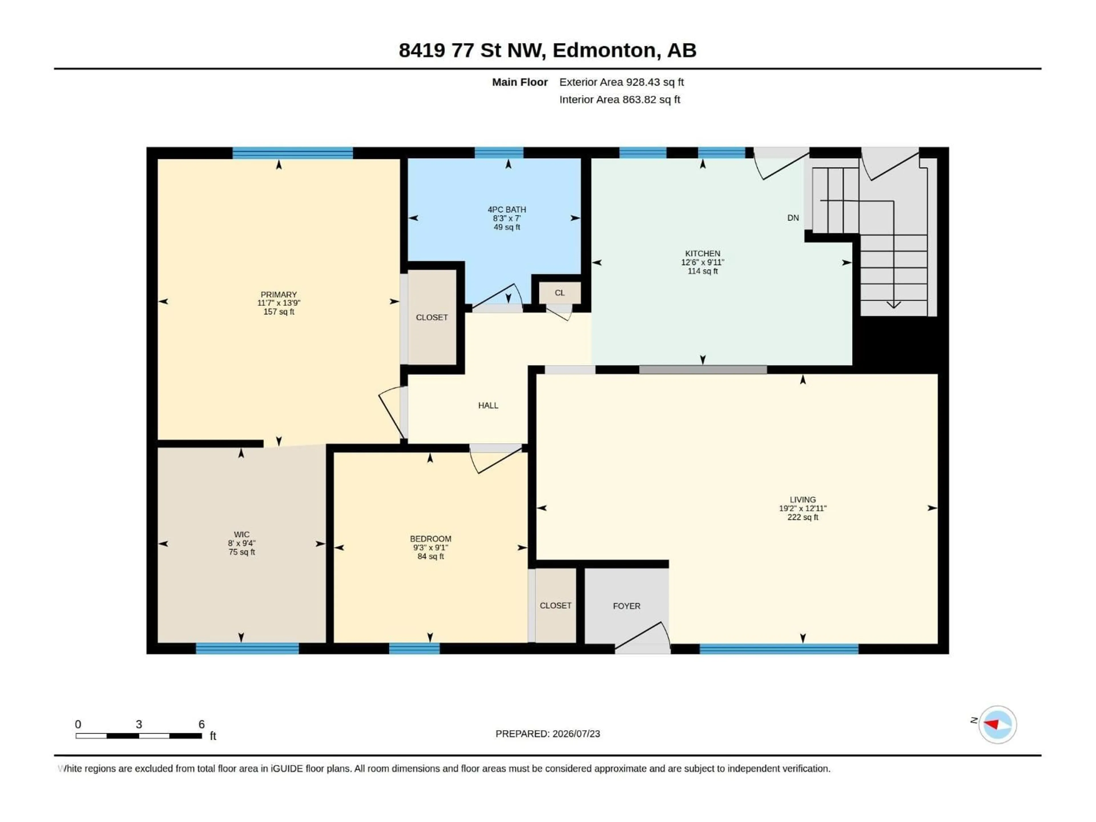 Floor plan for 8419 77 ST, Edmonton Alberta T6C2L7