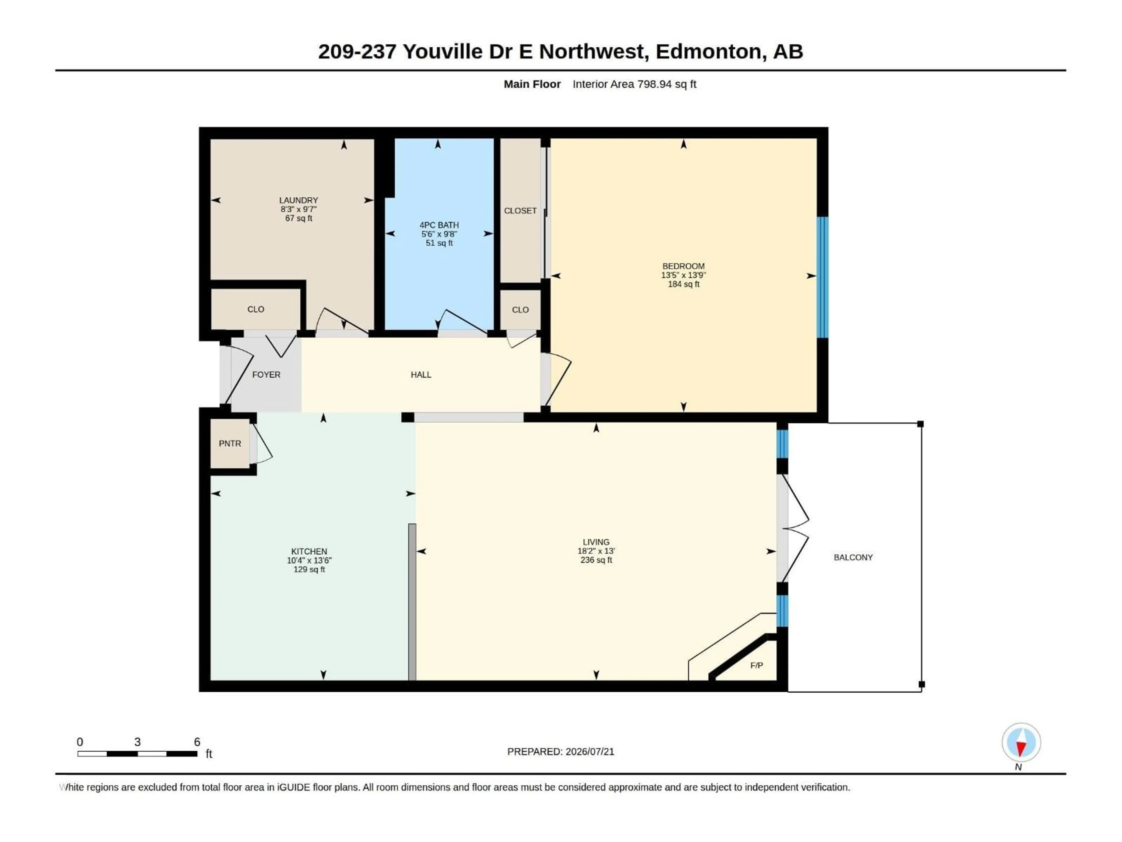 Floor plan for 209 - 237 YOUVILLE DR, Edmonton Alberta T6L7G2