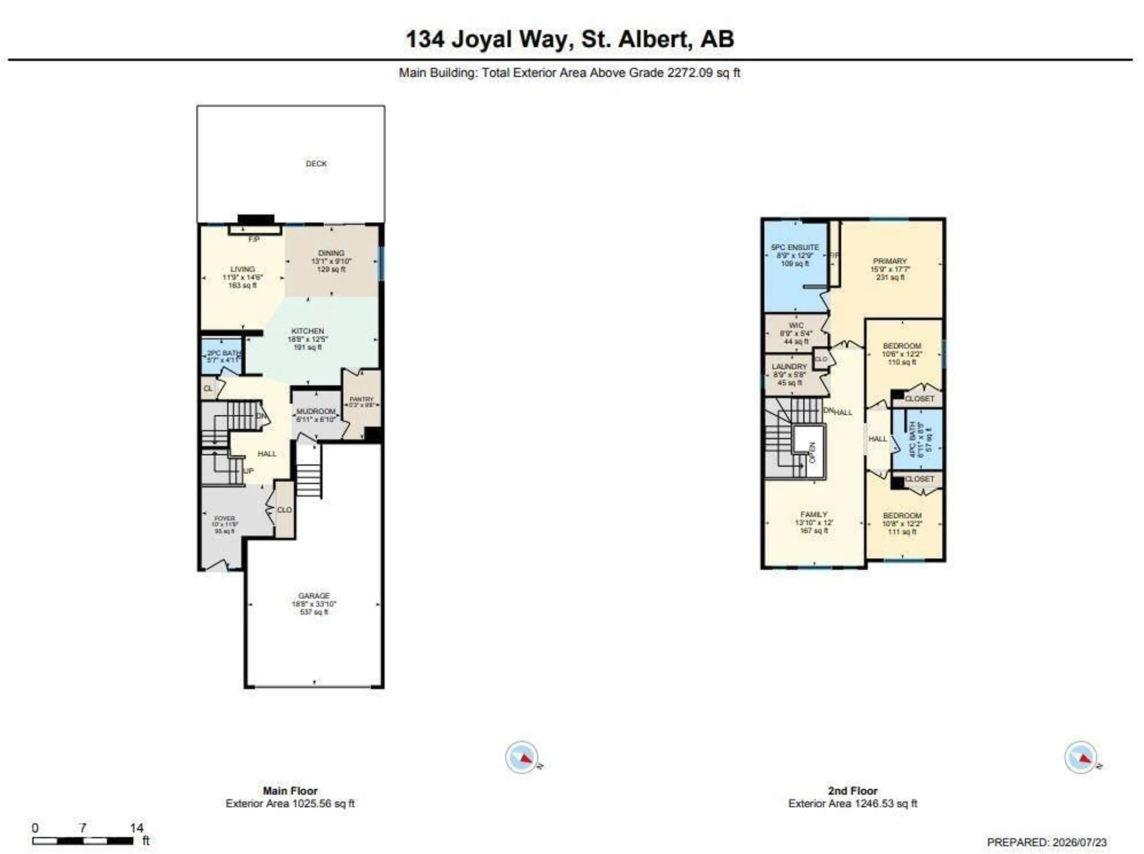 Floor plan for 134 JOYAL WY, St. Albert Alberta T8N7V3