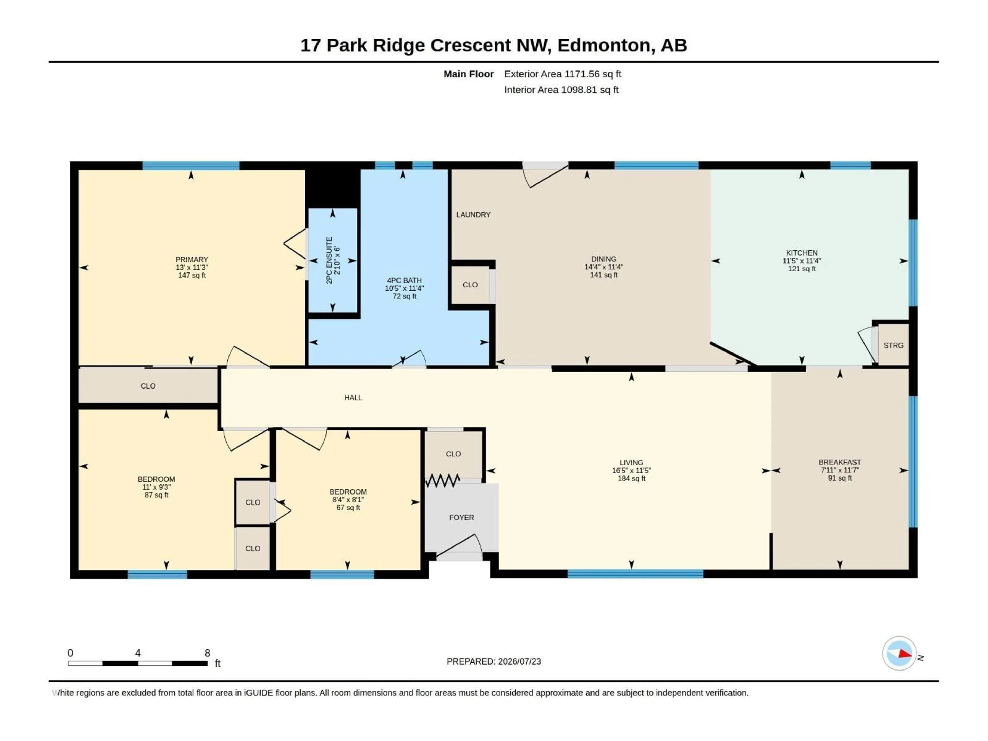 Floor plan for NW - 17 PARK RIDGE CR, Edmonton Alberta T6P1E9