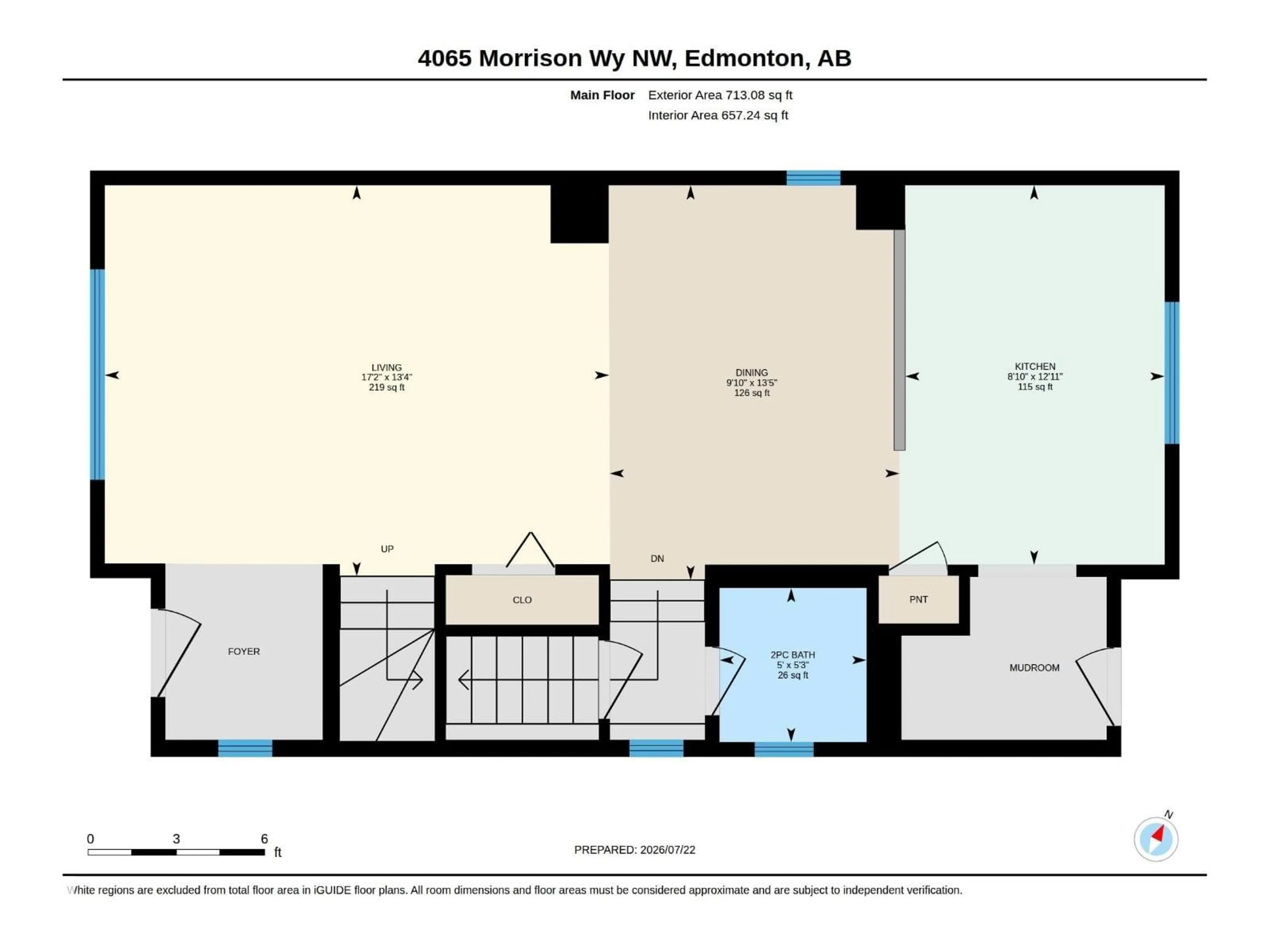 Floor plan for 4065 MORRISON WY, Edmonton Alberta T5E6S3
