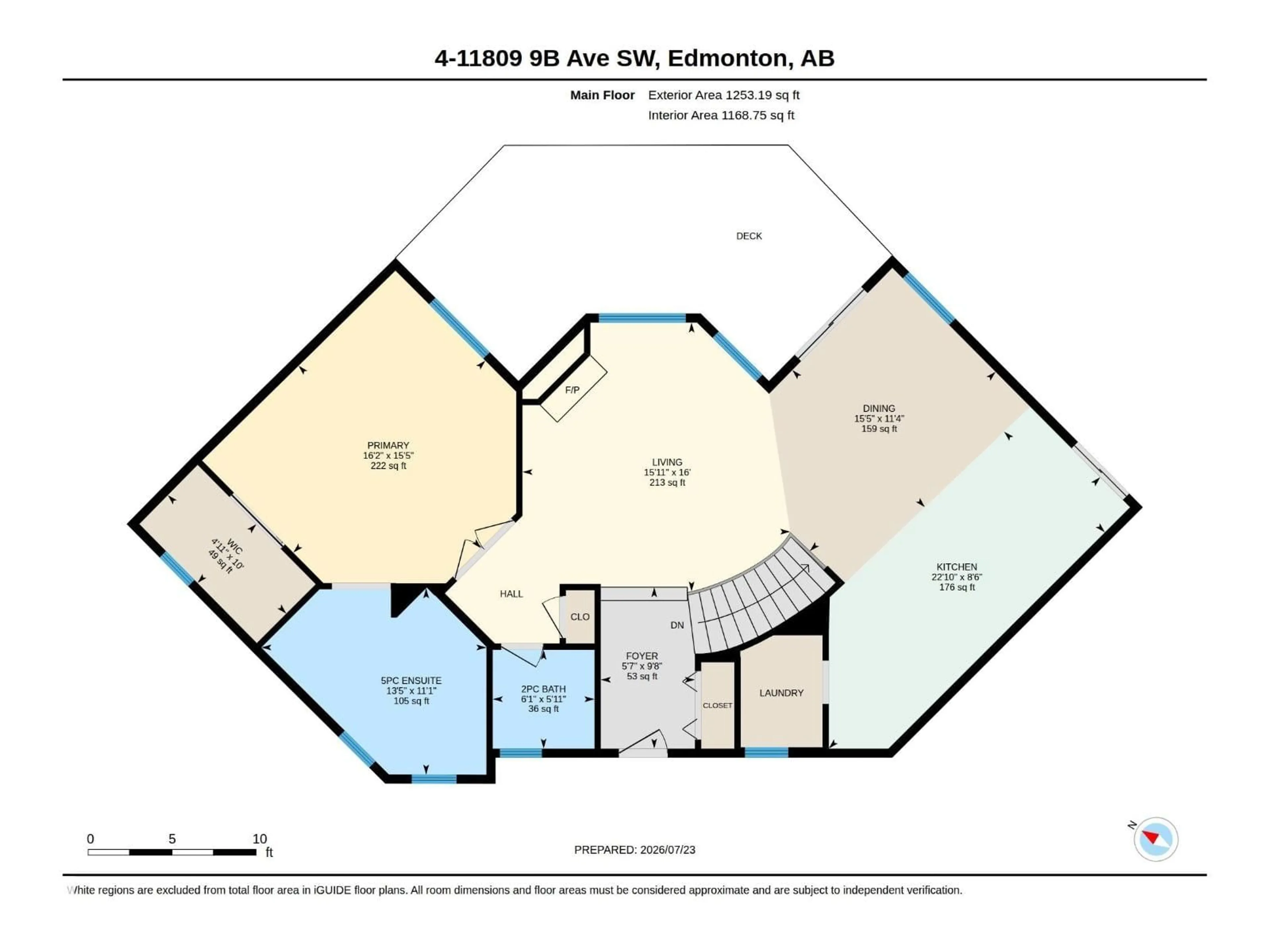 Floor plan for #4 - 11809 9B AV, Edmonton Alberta T6J7B6
