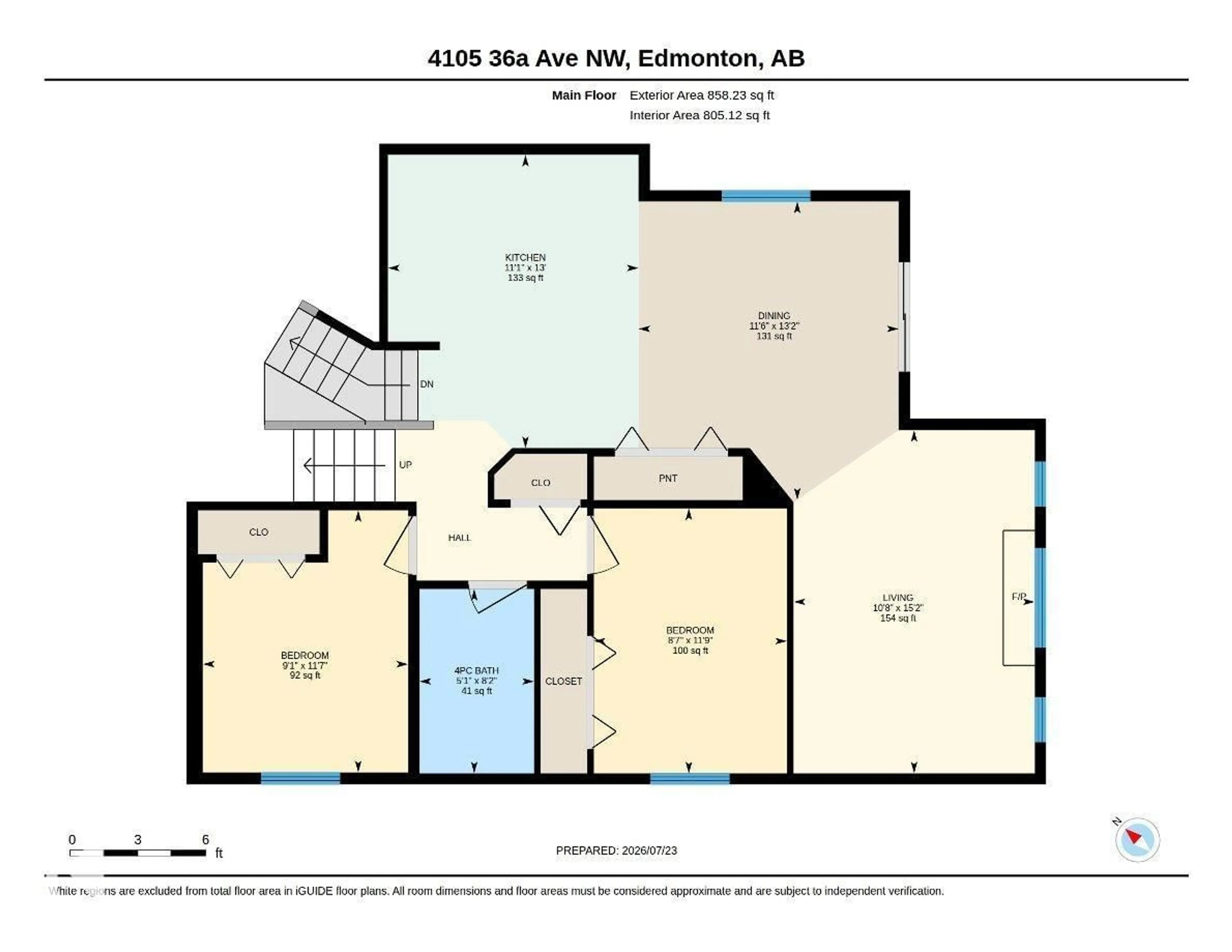 Floor plan for 4105 36A AV, Edmonton Alberta T6L7B1
