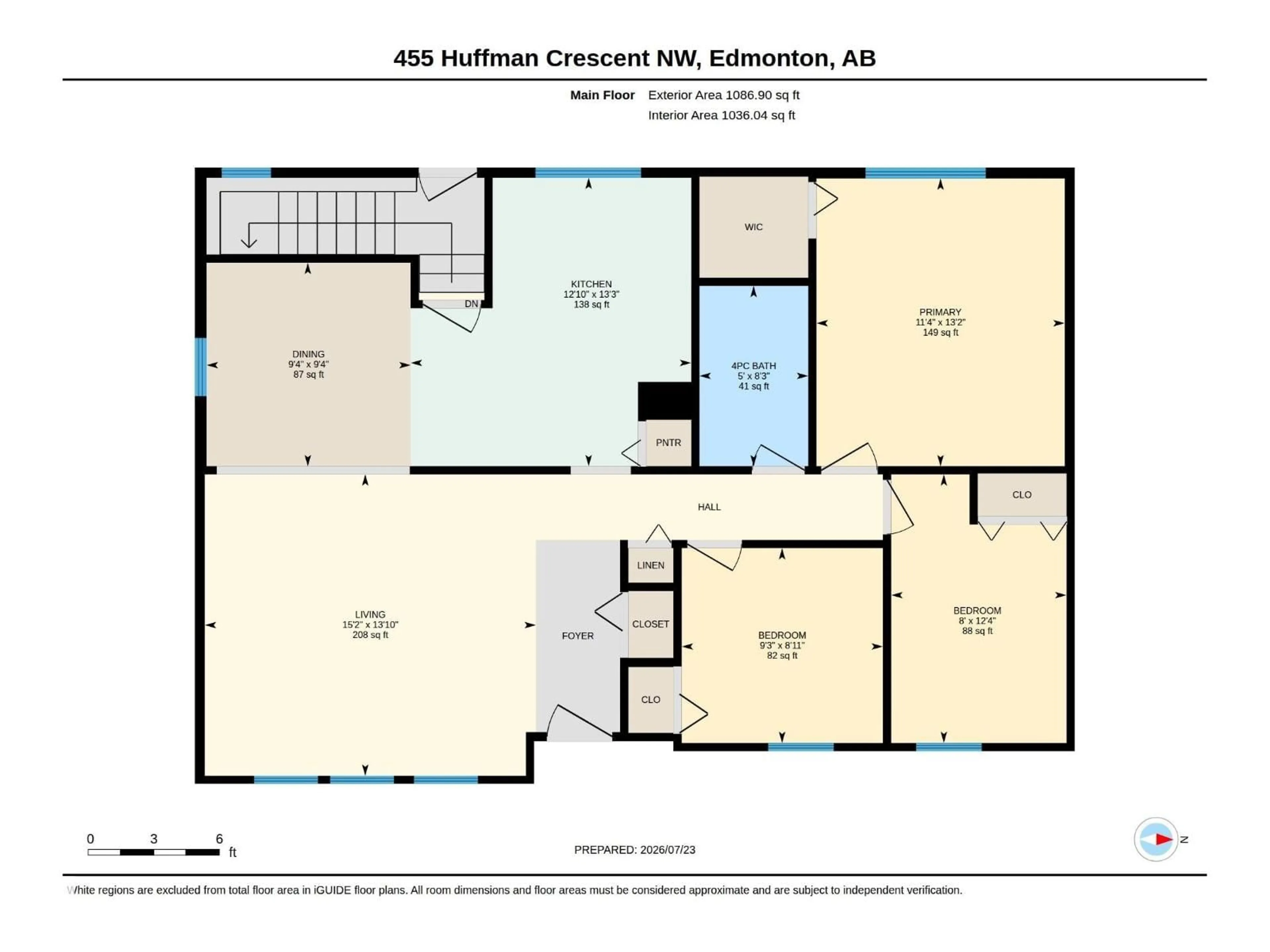 Floor plan for 455 HUFFMAN CR, Edmonton Alberta T5A4C7