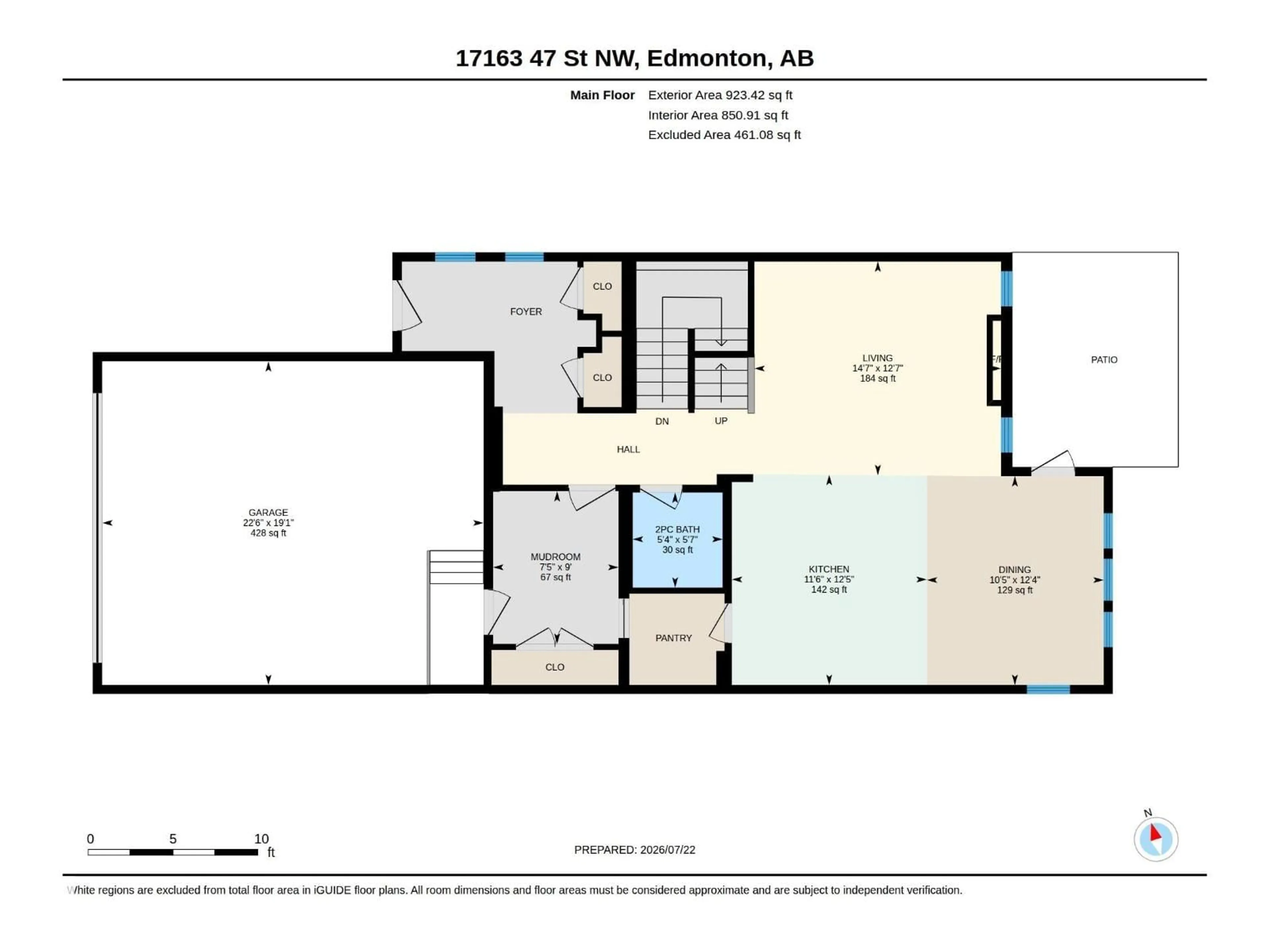Floor plan for 17163 47 ST, Edmonton Alberta T5Y3P4
