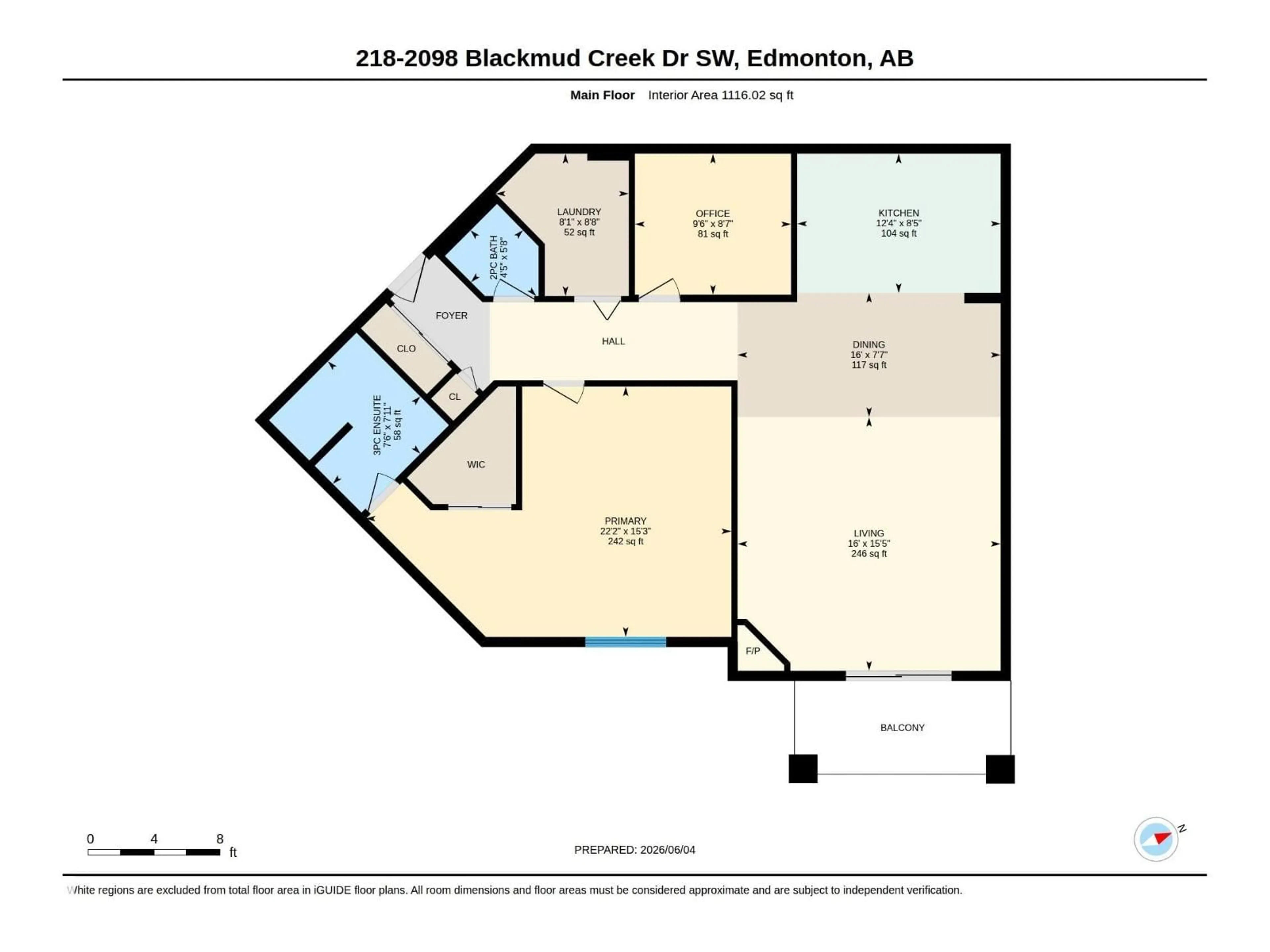 Floor plan for 2098 - 218 BLACKMUD CREEK DR, Edmonton Alberta T6W1T7