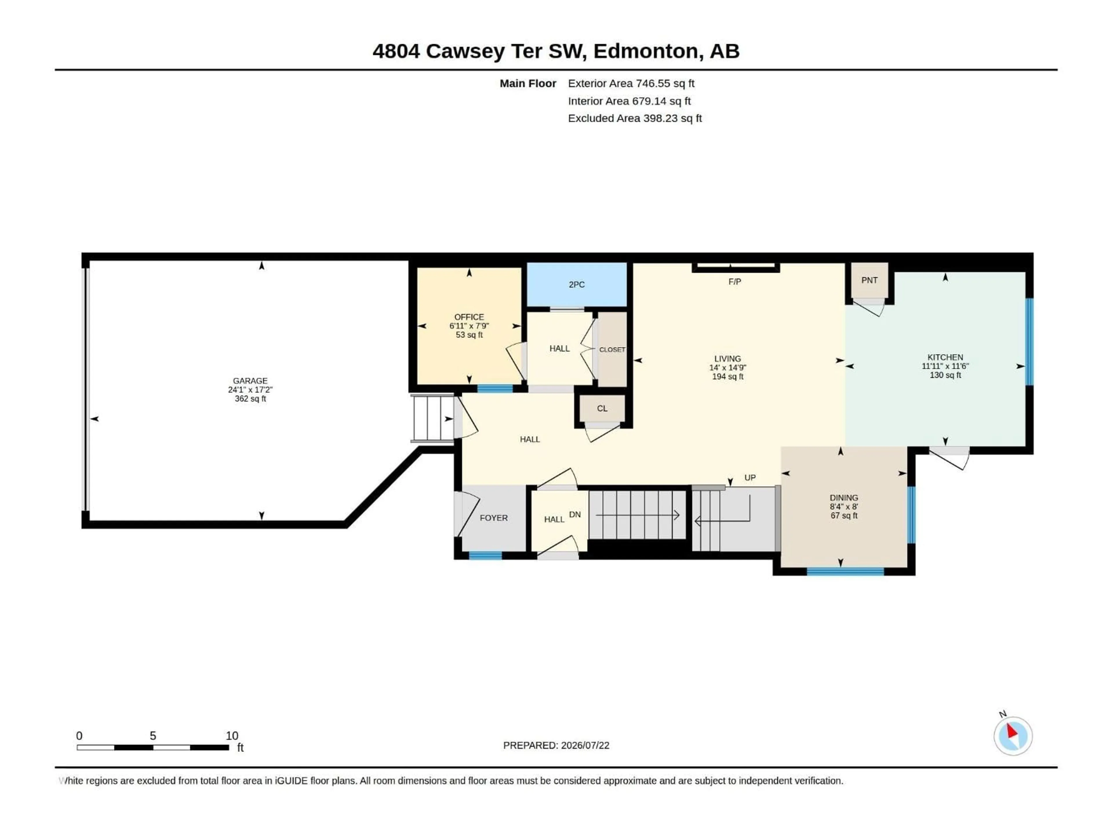 Floor plan for SW - 4804 CAWSEY TC, Edmonton Alberta T6W5M7