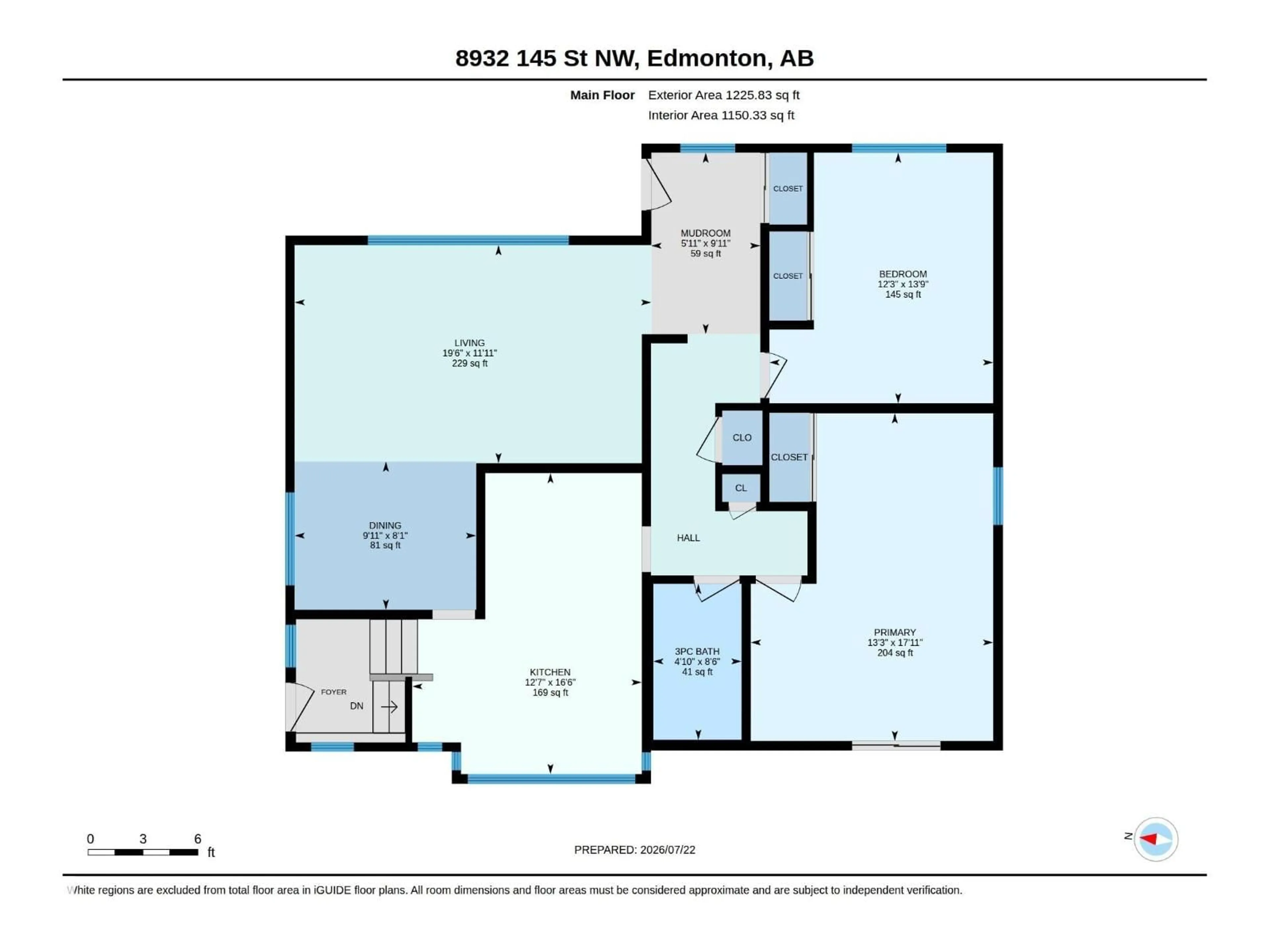 Floor plan for 8932 145 ST, Edmonton Alberta T5R0T8