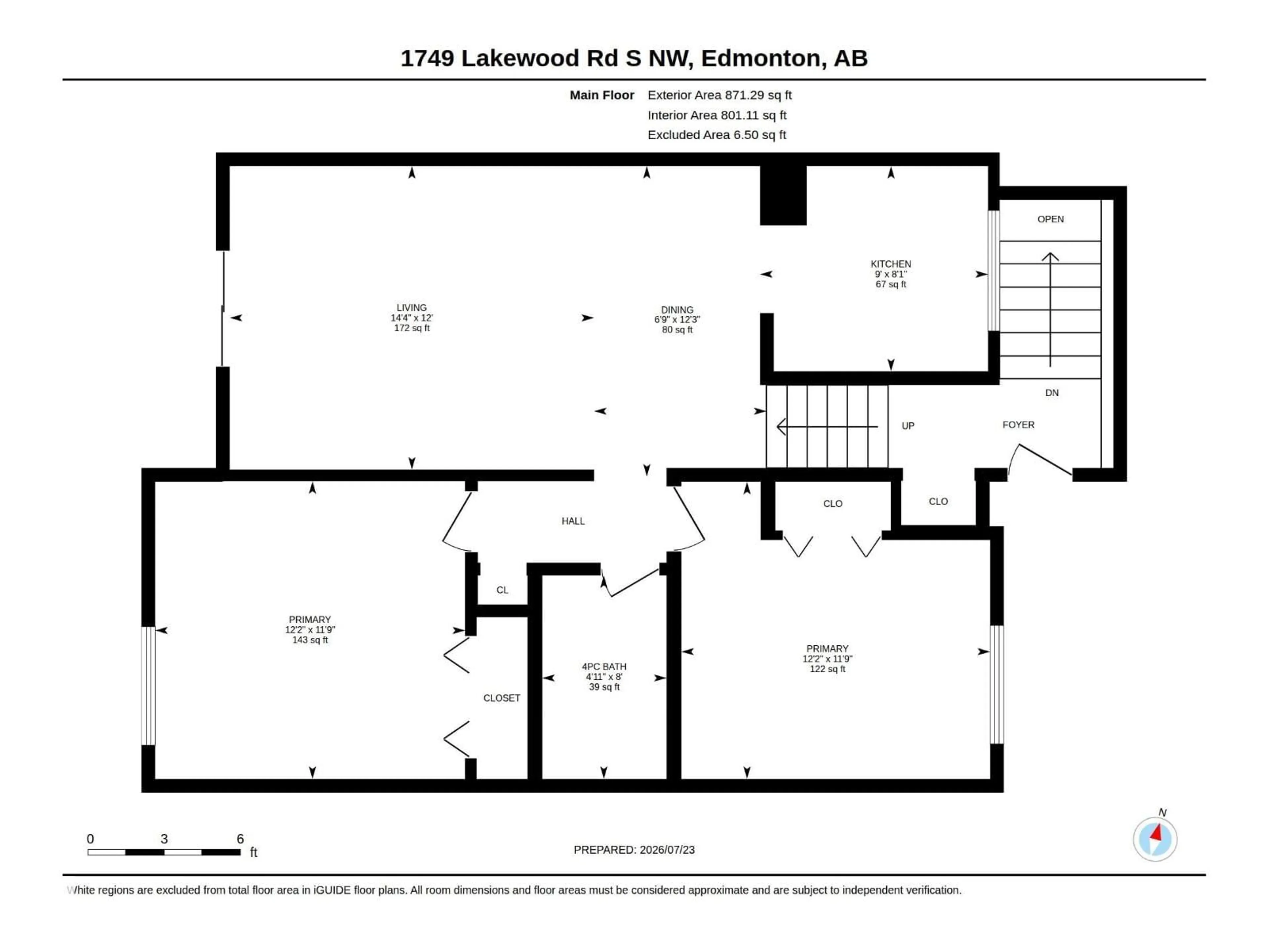 Floor plan for 1749 LAKEWOOD RD, Edmonton Alberta T6K3B8