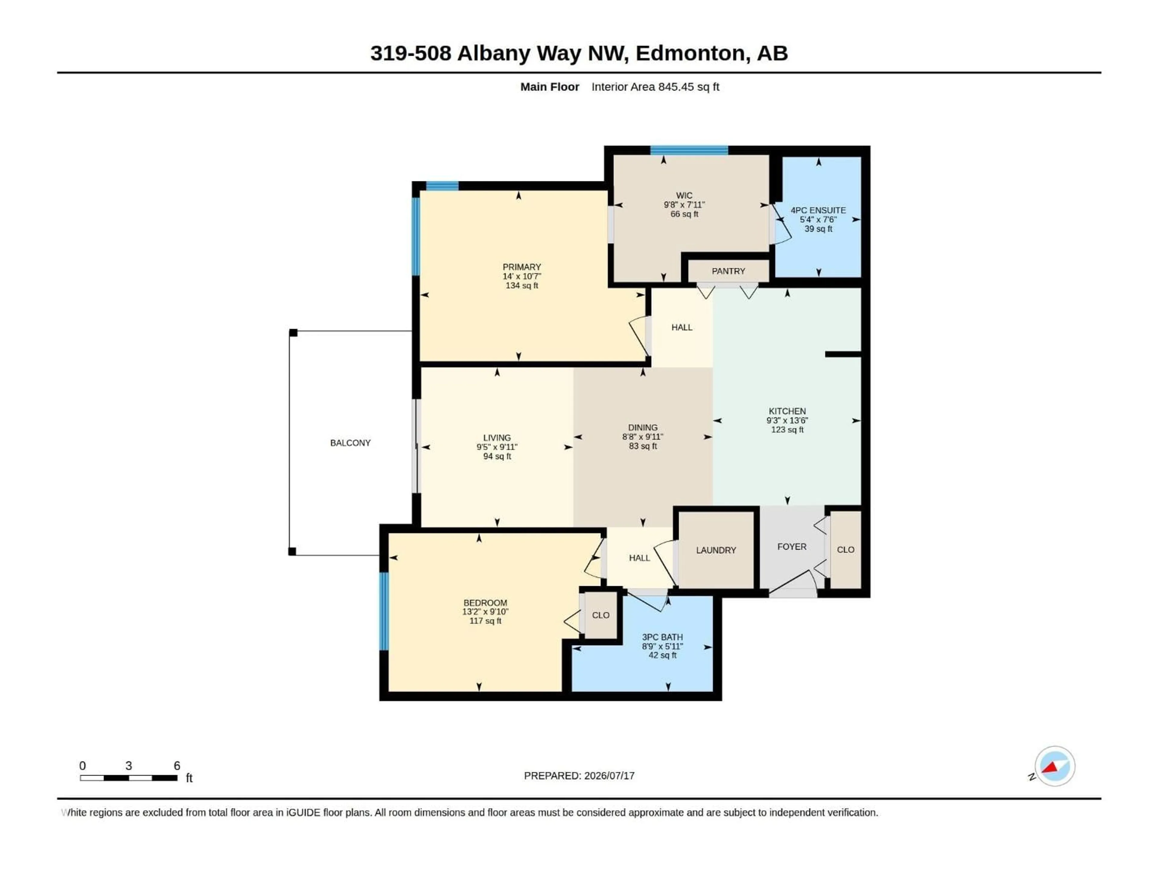 Floor plan for #319 - 508 ALBANY WY, Edmonton Alberta T6V0L1