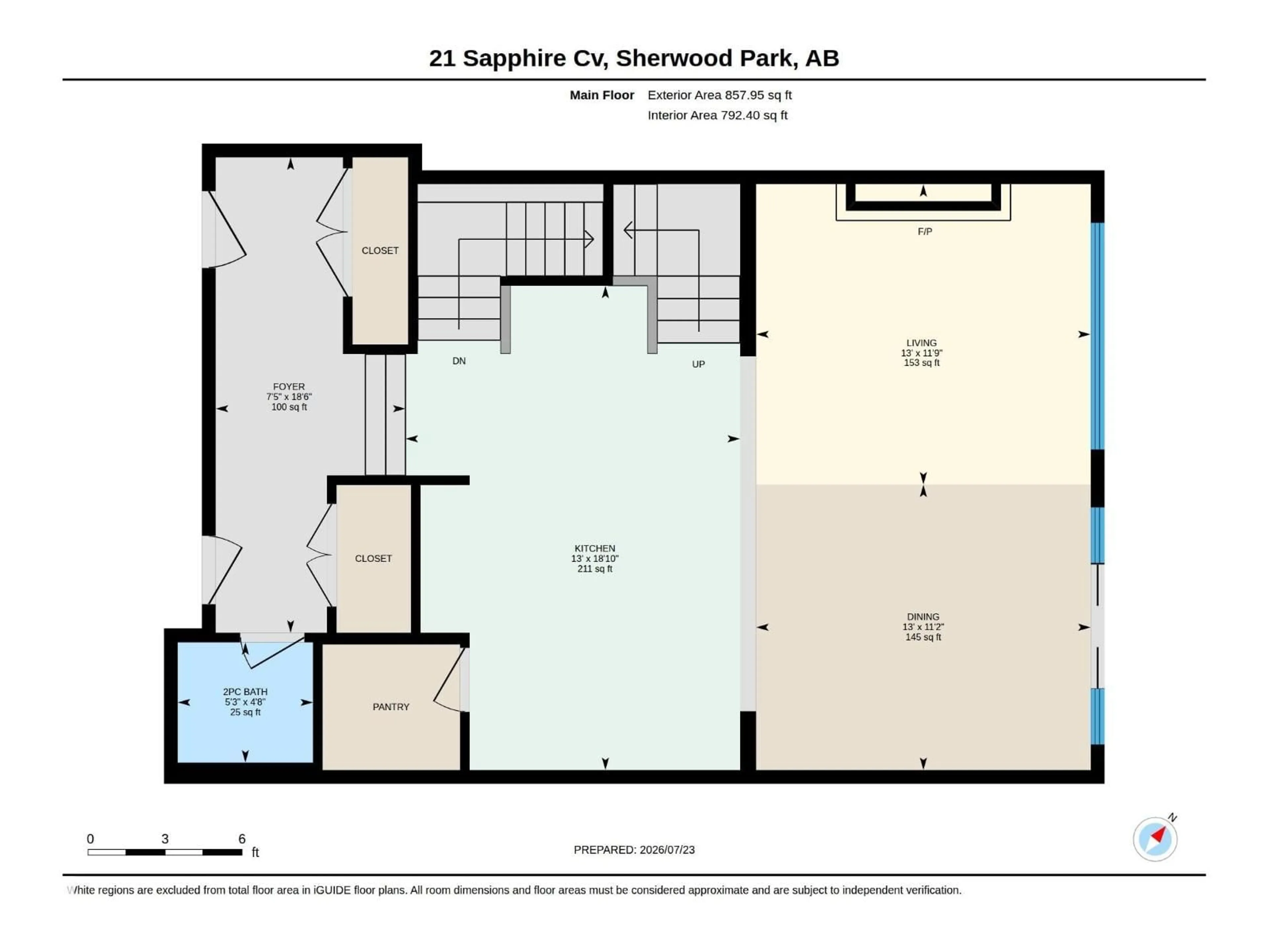 Floor plan for 21 SAPPHIRE CV, Sherwood Park Alberta T8H1Z8