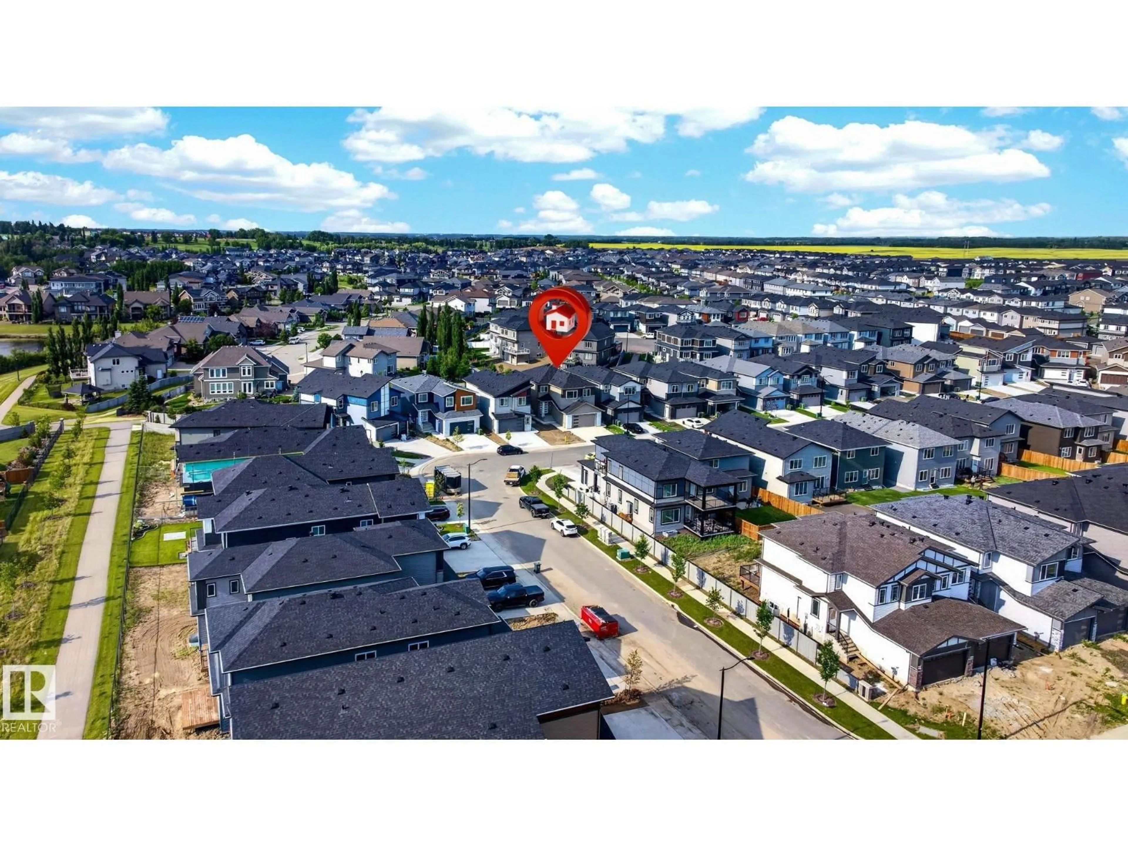 A pic from outside/outdoor area/front of a property/back of a property/a pic from drone, street for 3926 41 AV, Beaumont Alberta T4X3B6
