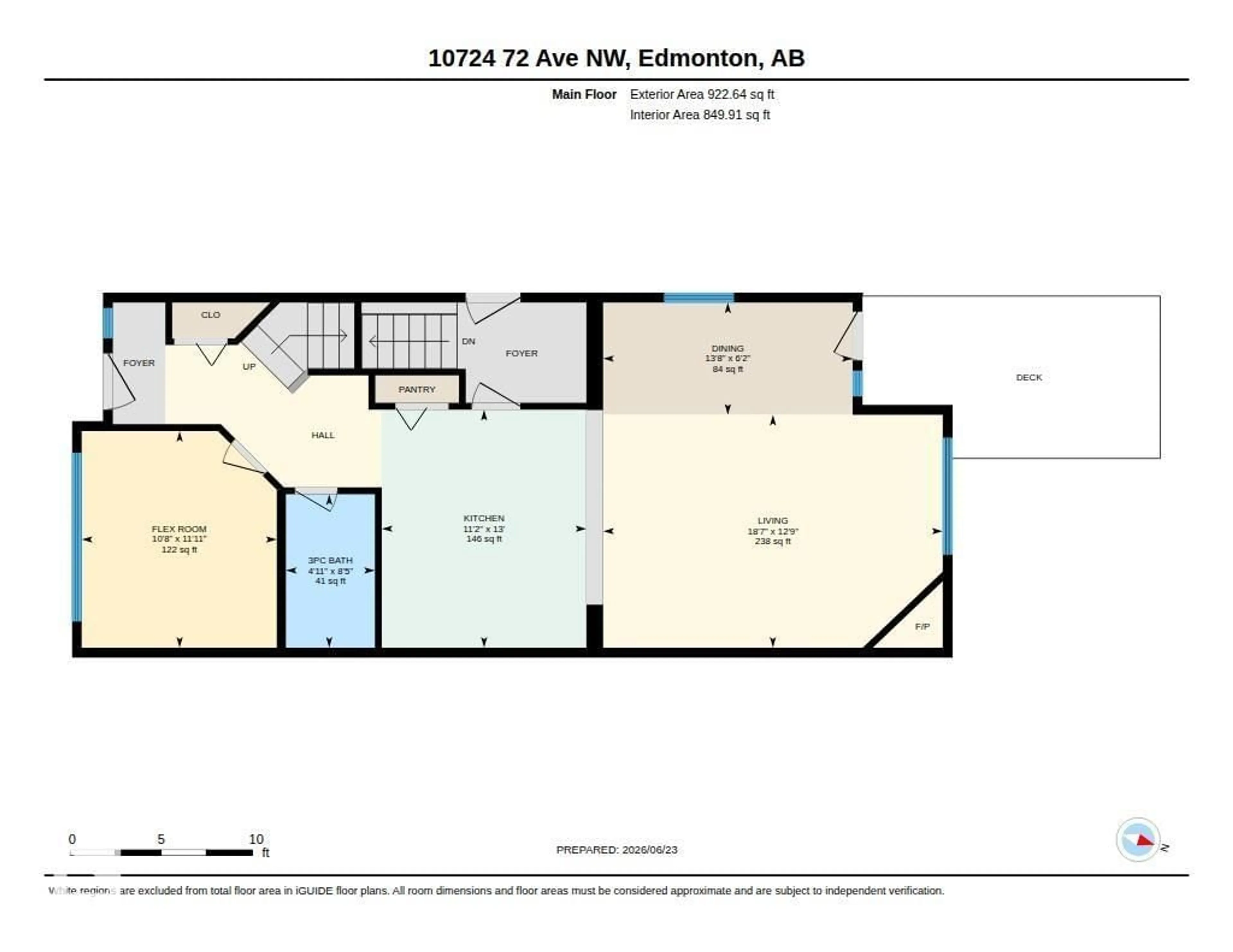 Floor plan for 10724 72 AV, Edmonton Alberta T6E1A1