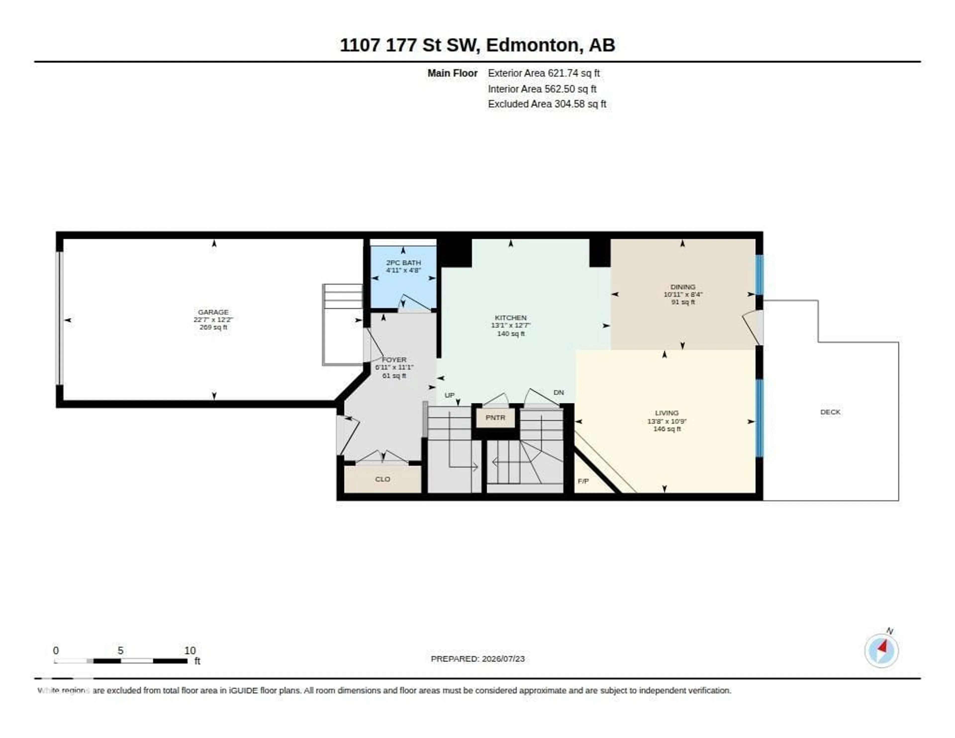 Floor plan for SW - 1107 177 ST, Edmonton Alberta T6W1Z9