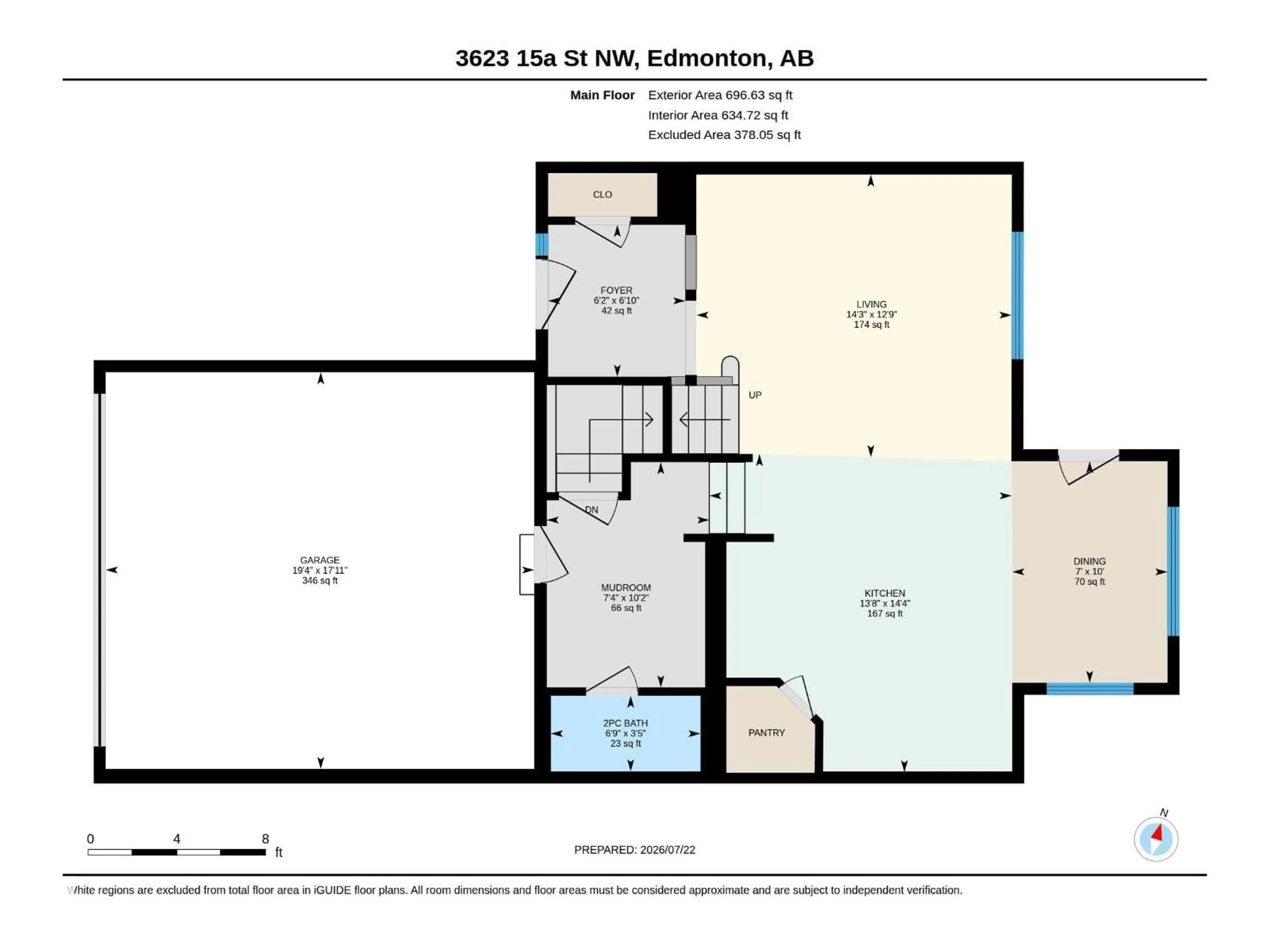 Floor plan for NW - 3623 15A ST, Edmonton Alberta T6T0M4