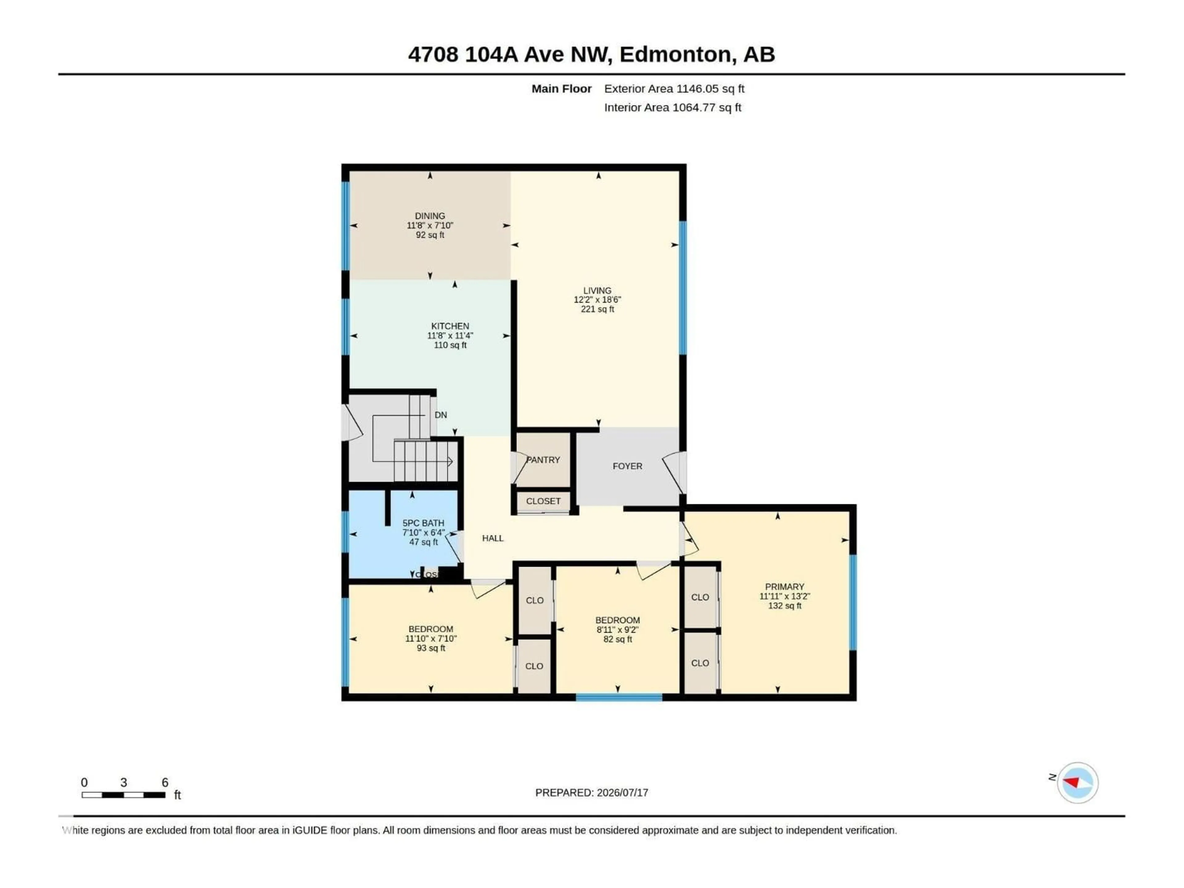 Floor plan for NW - 4708 104A AV, Edmonton Alberta T6A0Z4