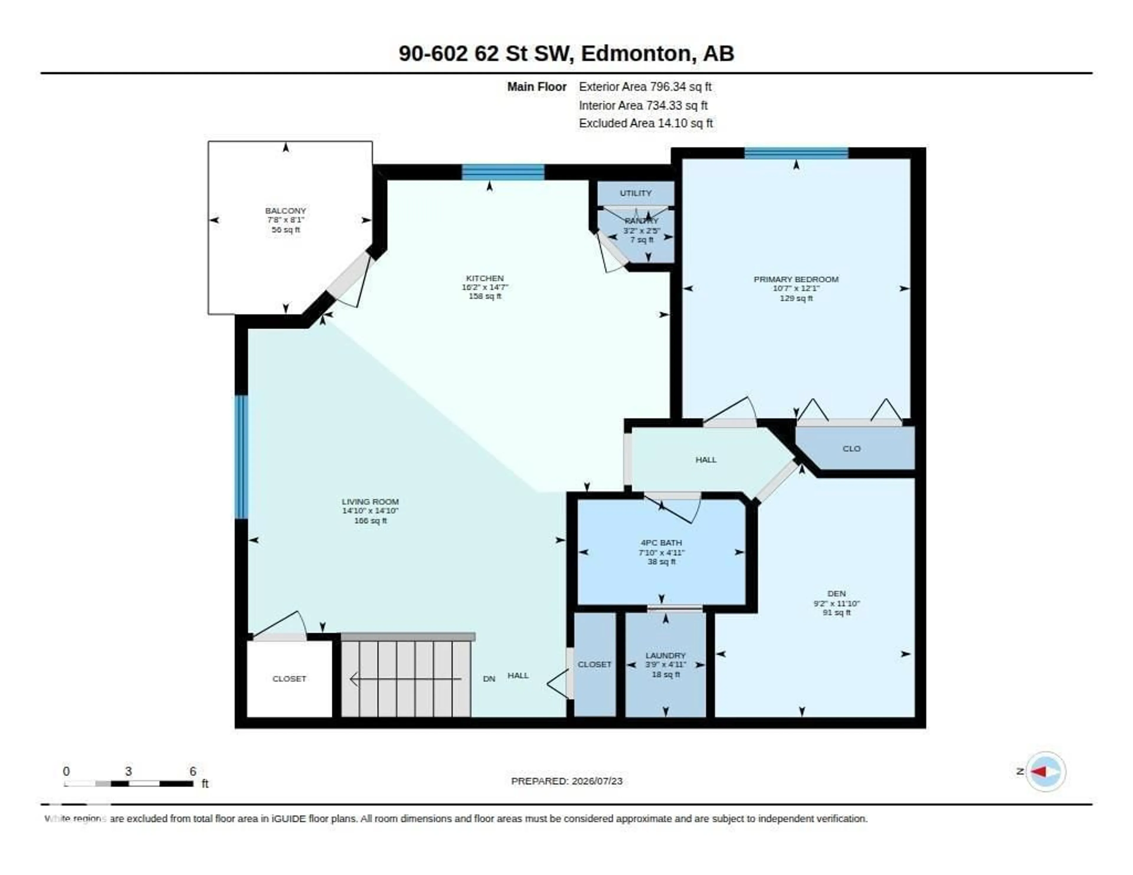 Floor plan for #90 - 604 62 ST, Edmonton Alberta T6X0K4