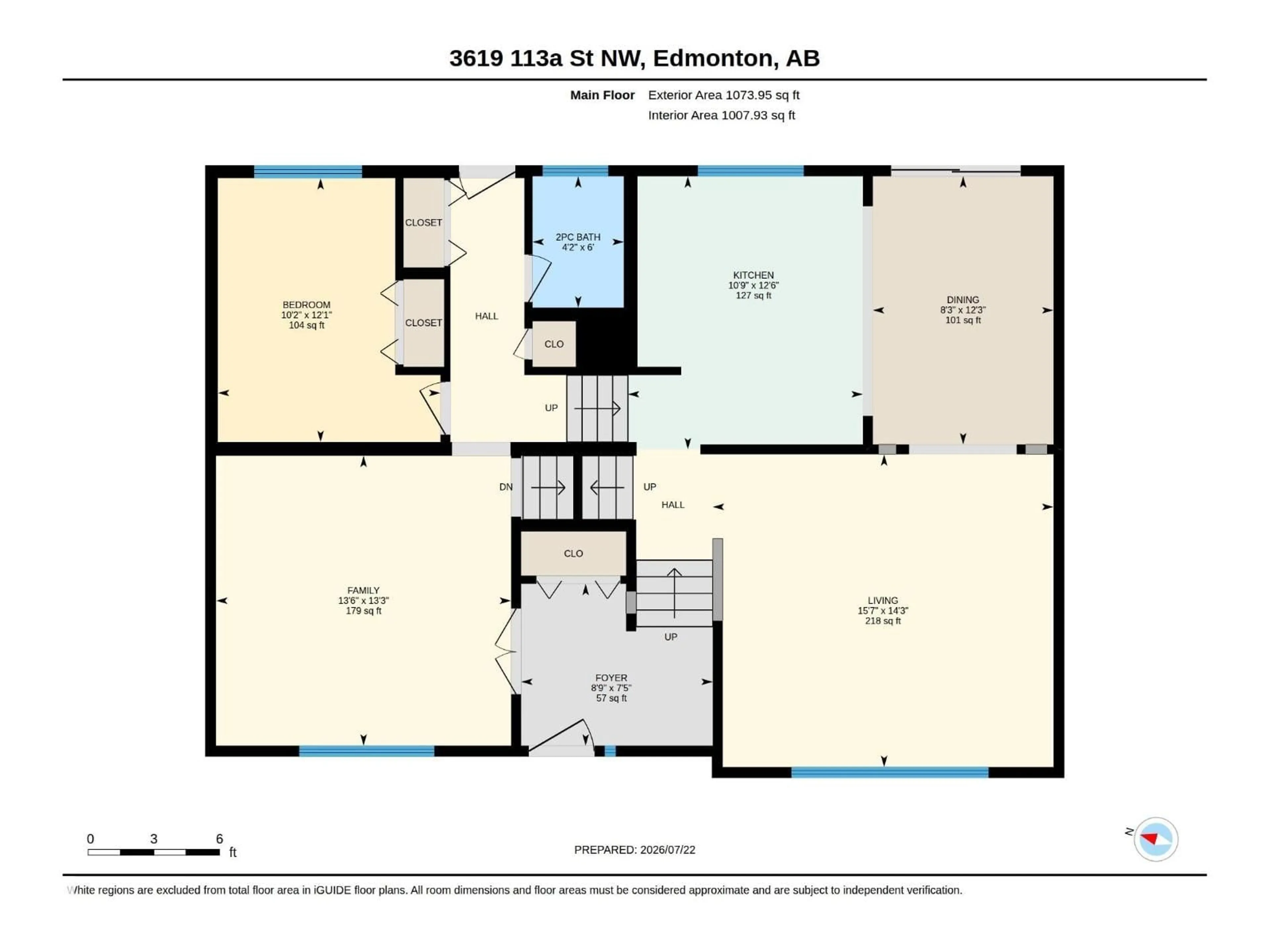 Floor plan for NW - 3619 113A ST, Edmonton Alberta T6J1L3