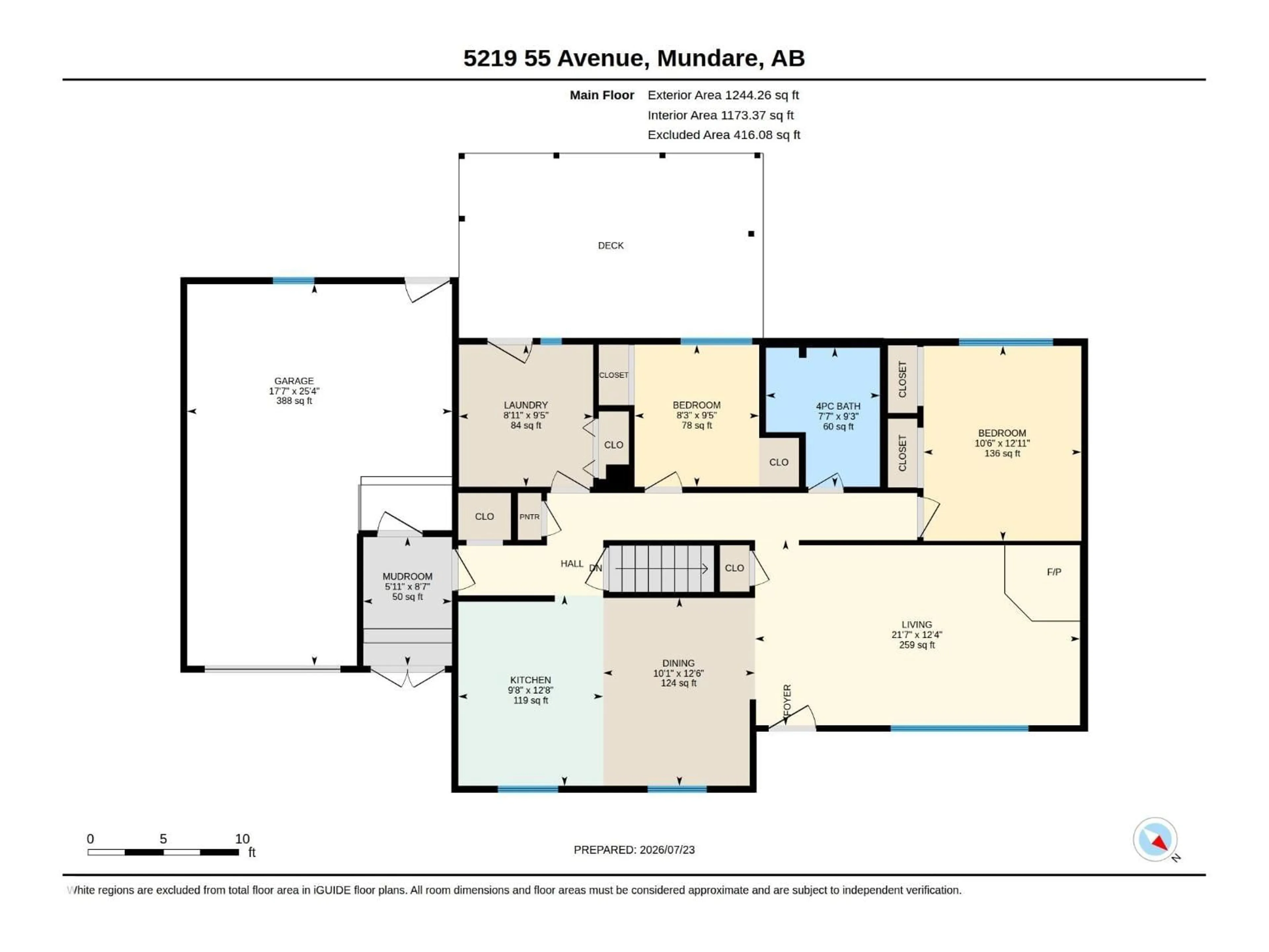 Floor plan for 5219 55 AV, Mundare Alberta T0B3H0