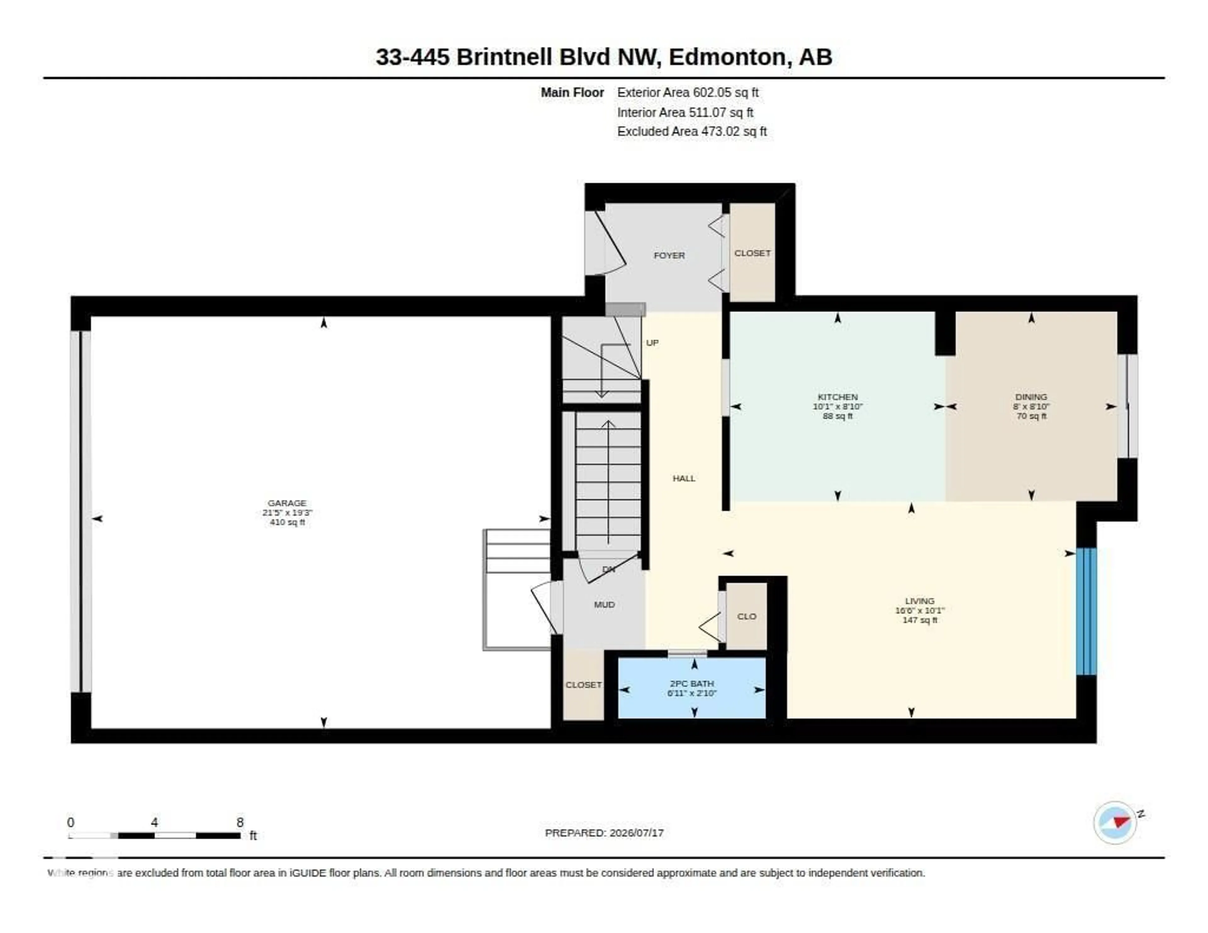 Floor plan for 33 BRINTNELL BV, Edmonton Alberta T5Y0V5