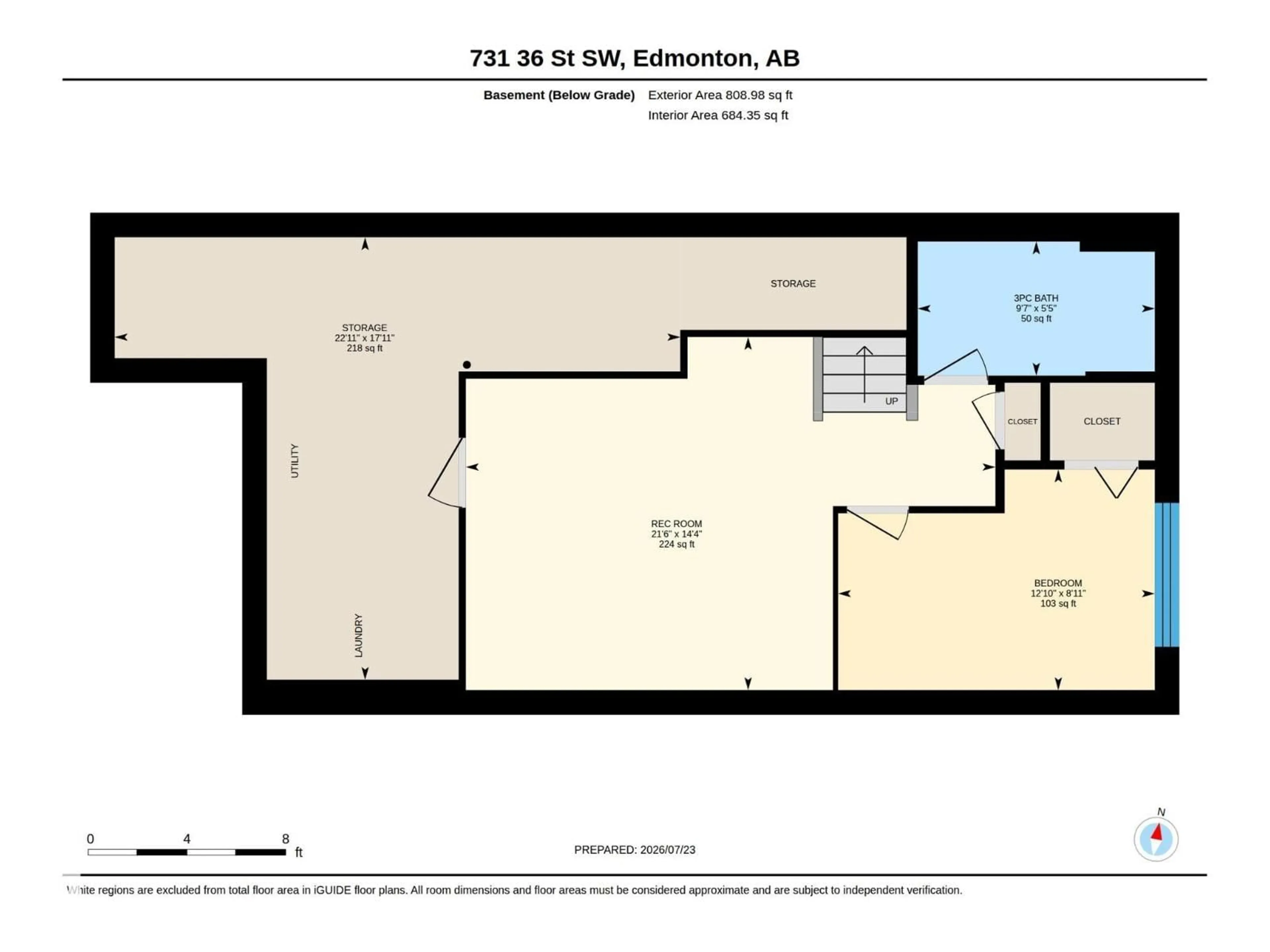 Floor plan for SW - 731 36 ST, Edmonton Alberta T6X2G6